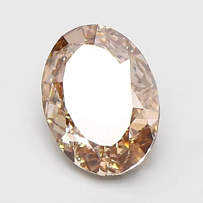 2.04ct Oval Lab Grown Diamond (Colour Fancy Light Brown, Clarity VS1, IGI Certified)