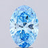 4.03ct Oval Lab Grown Diamond (Colour Fancy Vivid Blue, Clarity VS1, IGI Certified)