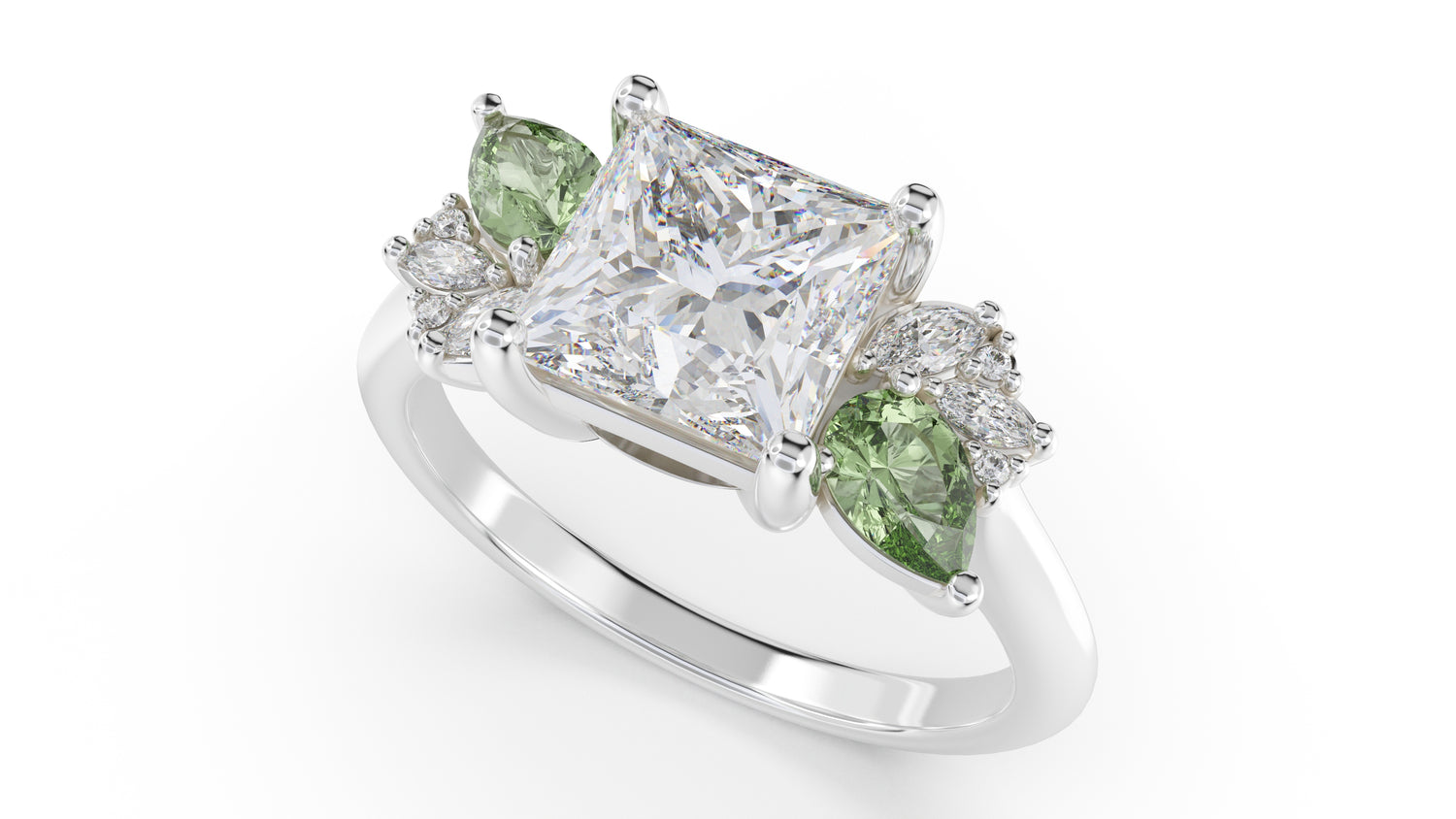 The Fleur Ring | Princess | Setting Only - Lavender Creek Gems