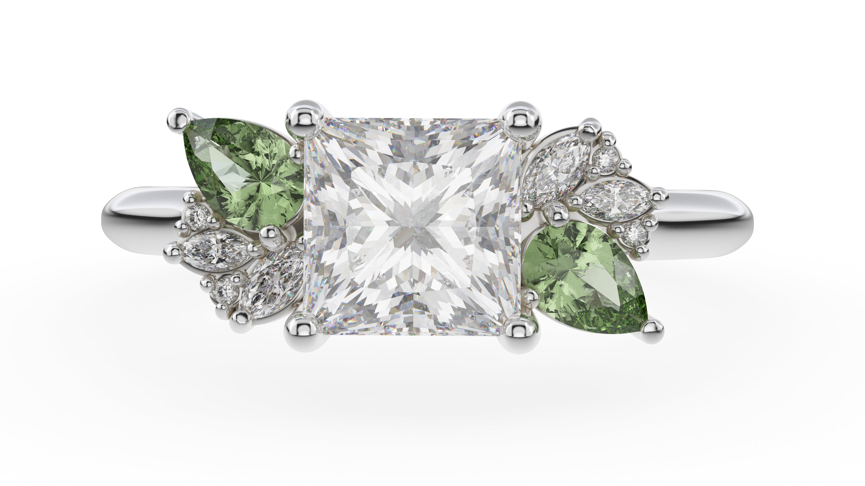 The Fleur Ring | Princess | Setting Only - Lavender Creek Gems