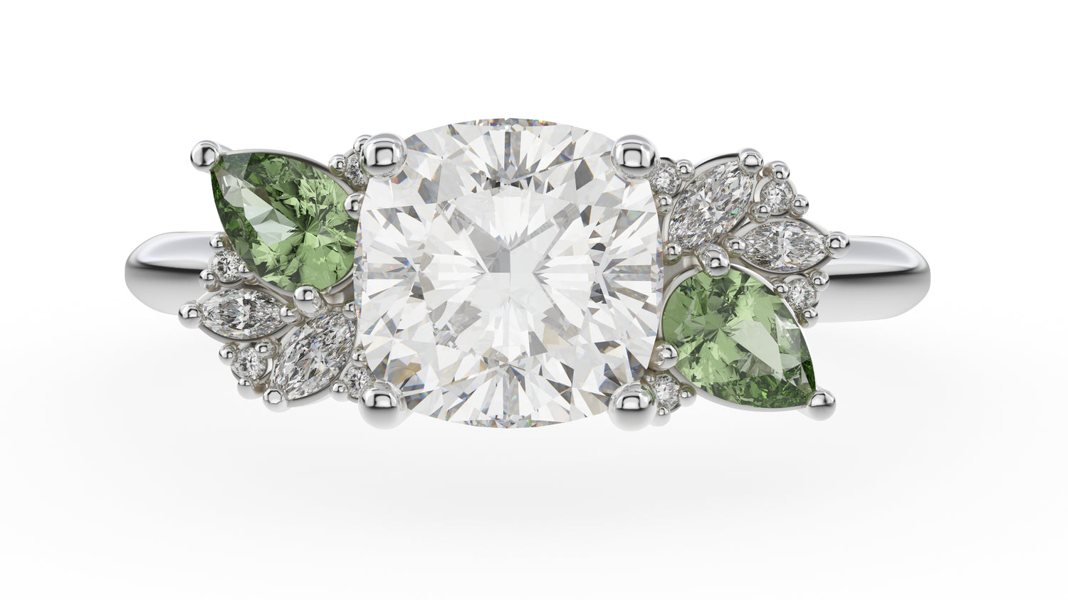 The Fleur Ring | Cushion | Setting Only - Lavender Creek Gems