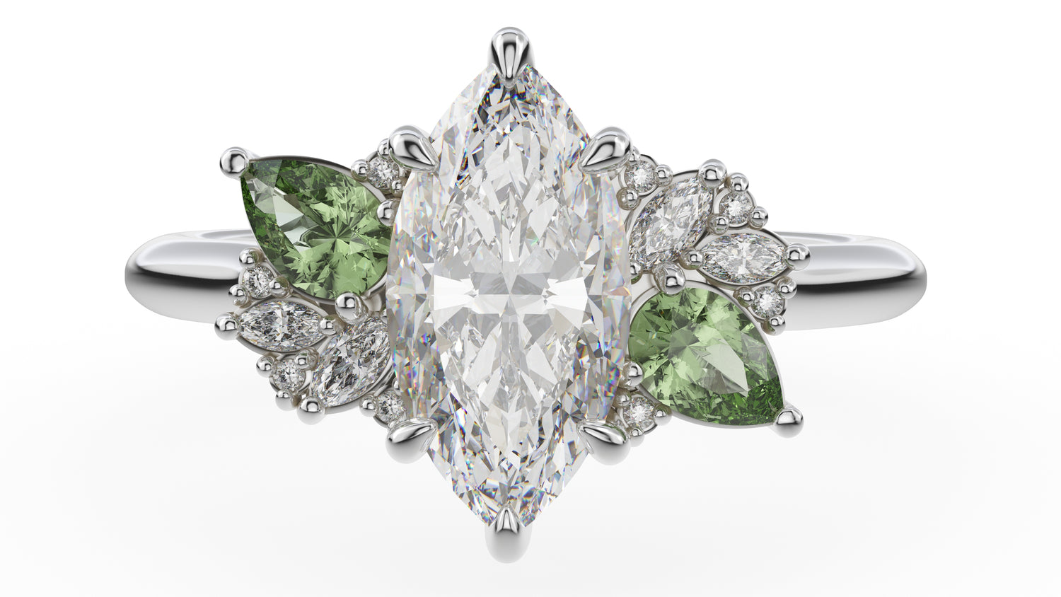 The Fleur Ring | Marquise | Setting Only - Lavender Creek Gems