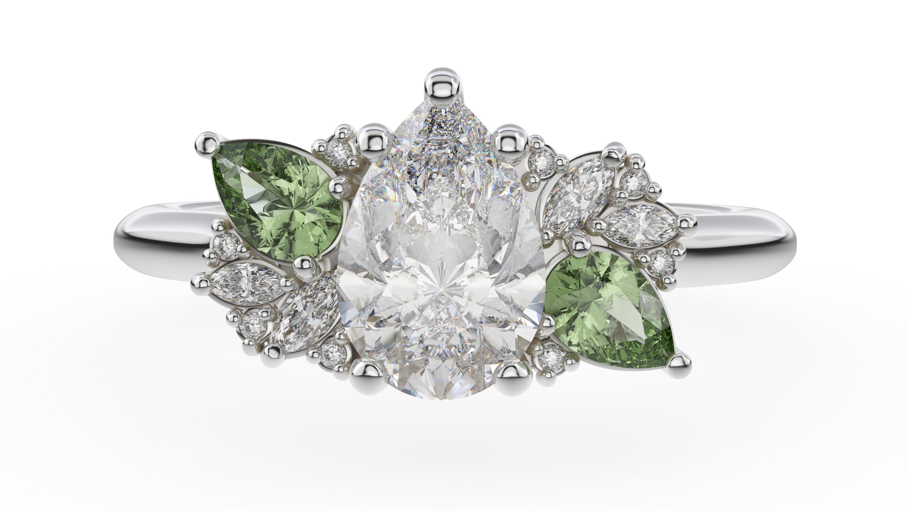 The Fleur Ring | Pear | Setting Only - Lavender Creek Gems