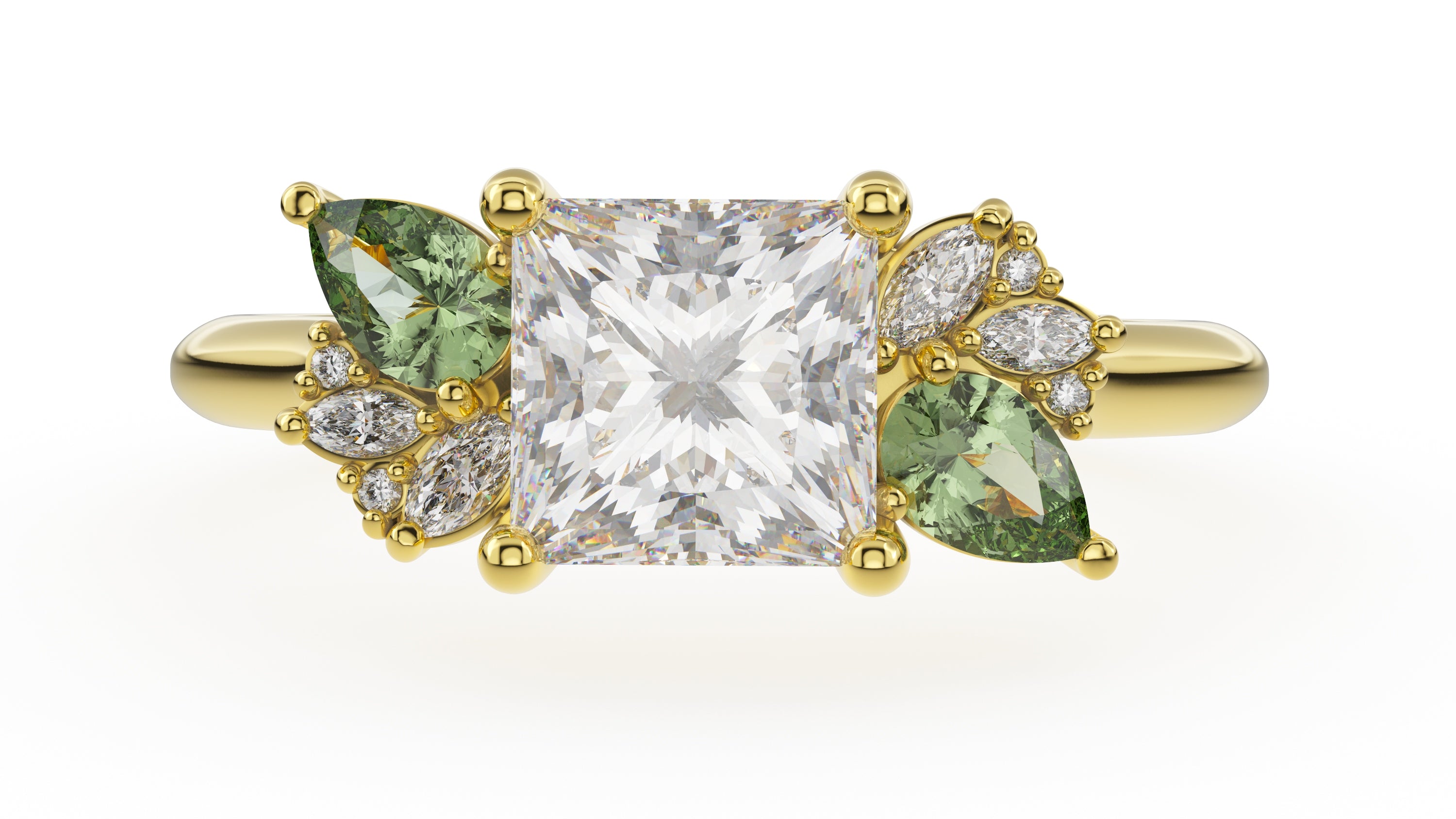 The Fleur Ring | Princess | Setting Only - Lavender Creek Gems