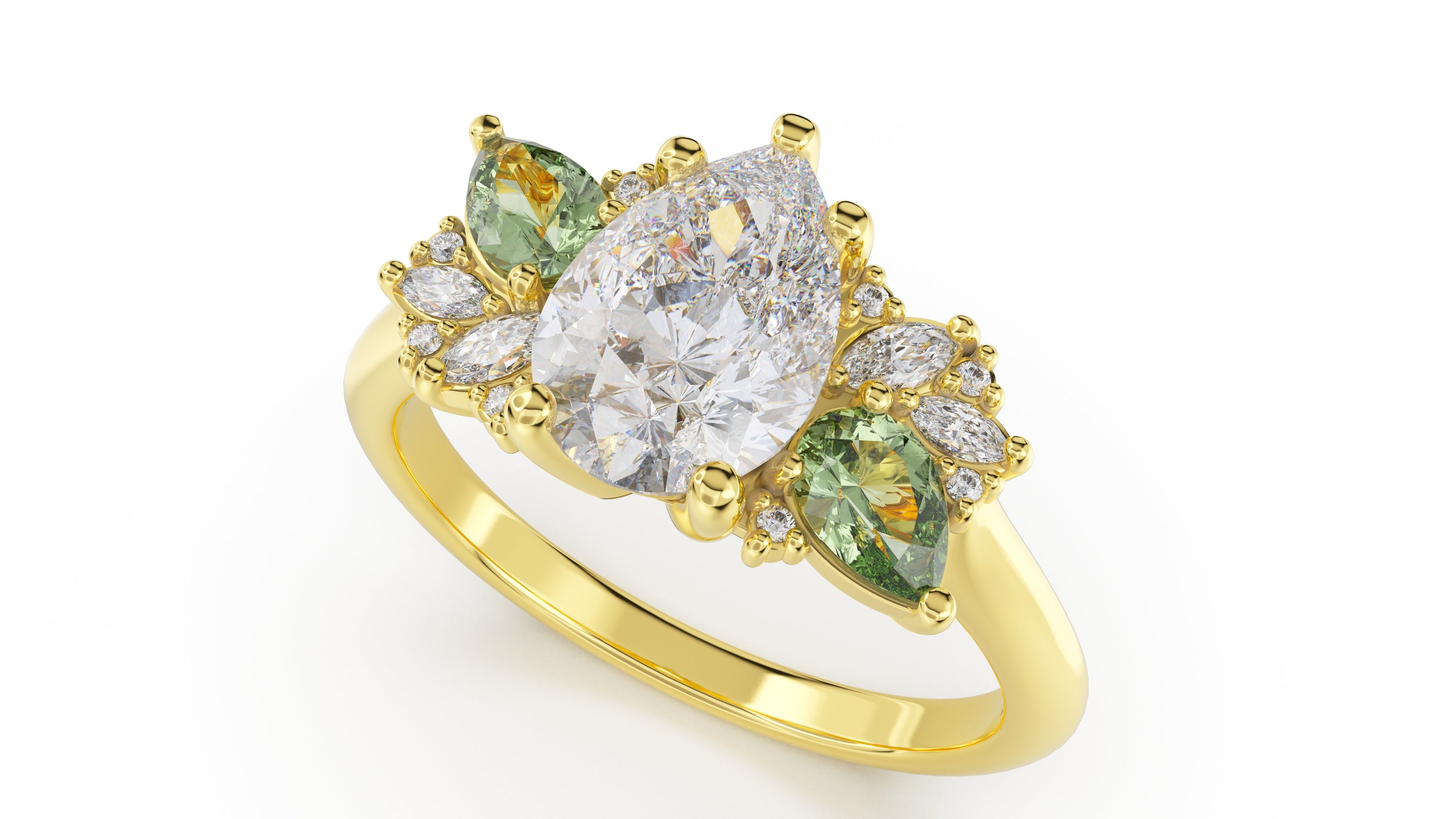 The Fleur Ring | Pear | Setting Only - Lavender Creek Gems