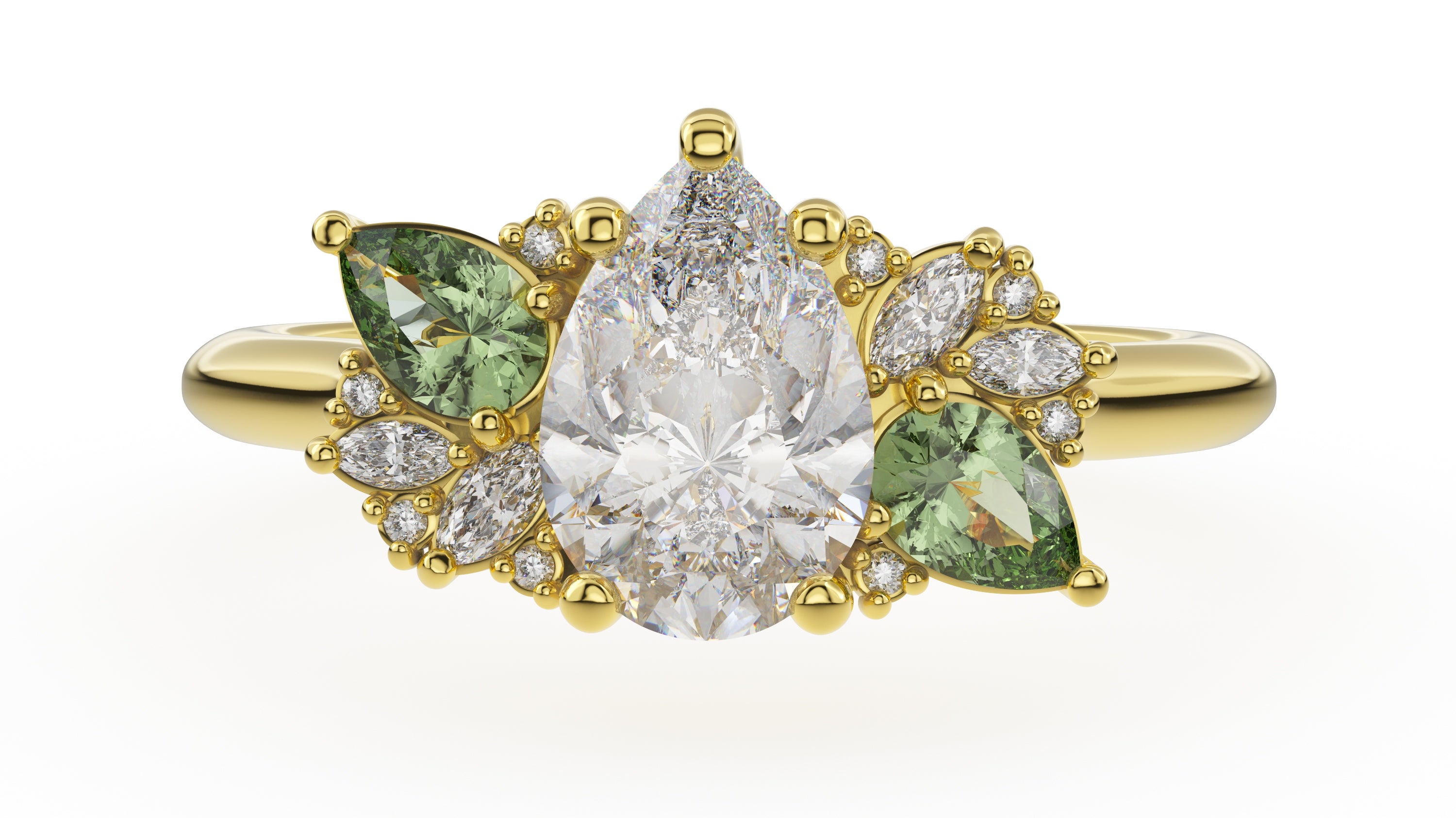 The Fleur Ring | Pear | Setting Only - Lavender Creek Gems