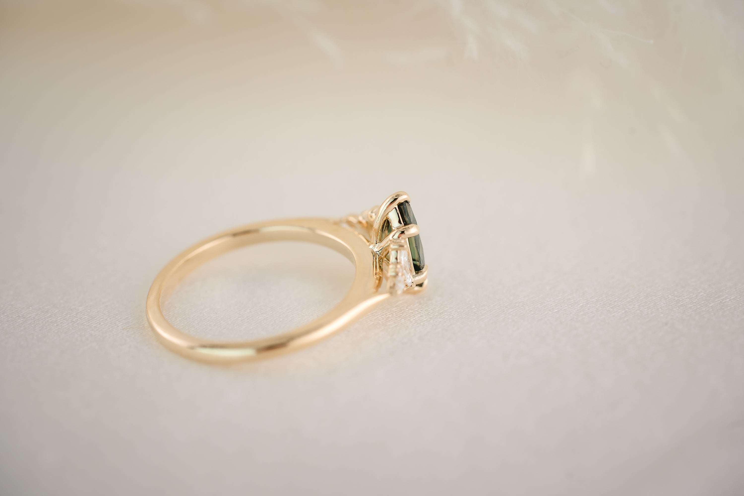 The Maeve 1 CT Round Green Sapphire Ring - Lavender Creek Gems