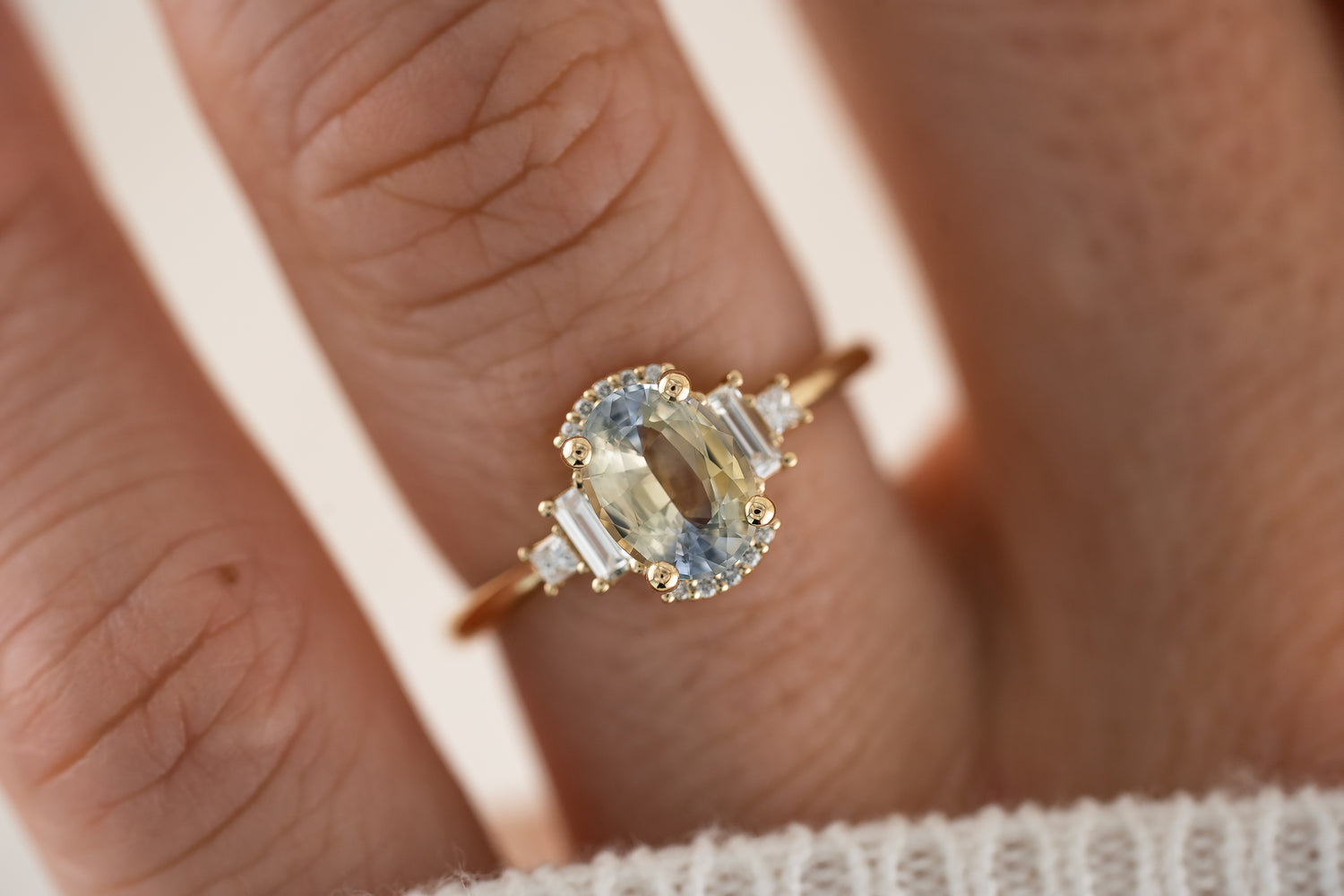 The Sura Ring |1.45 CT Oval Bicolor Sapphire - Lavender Creek Gems
