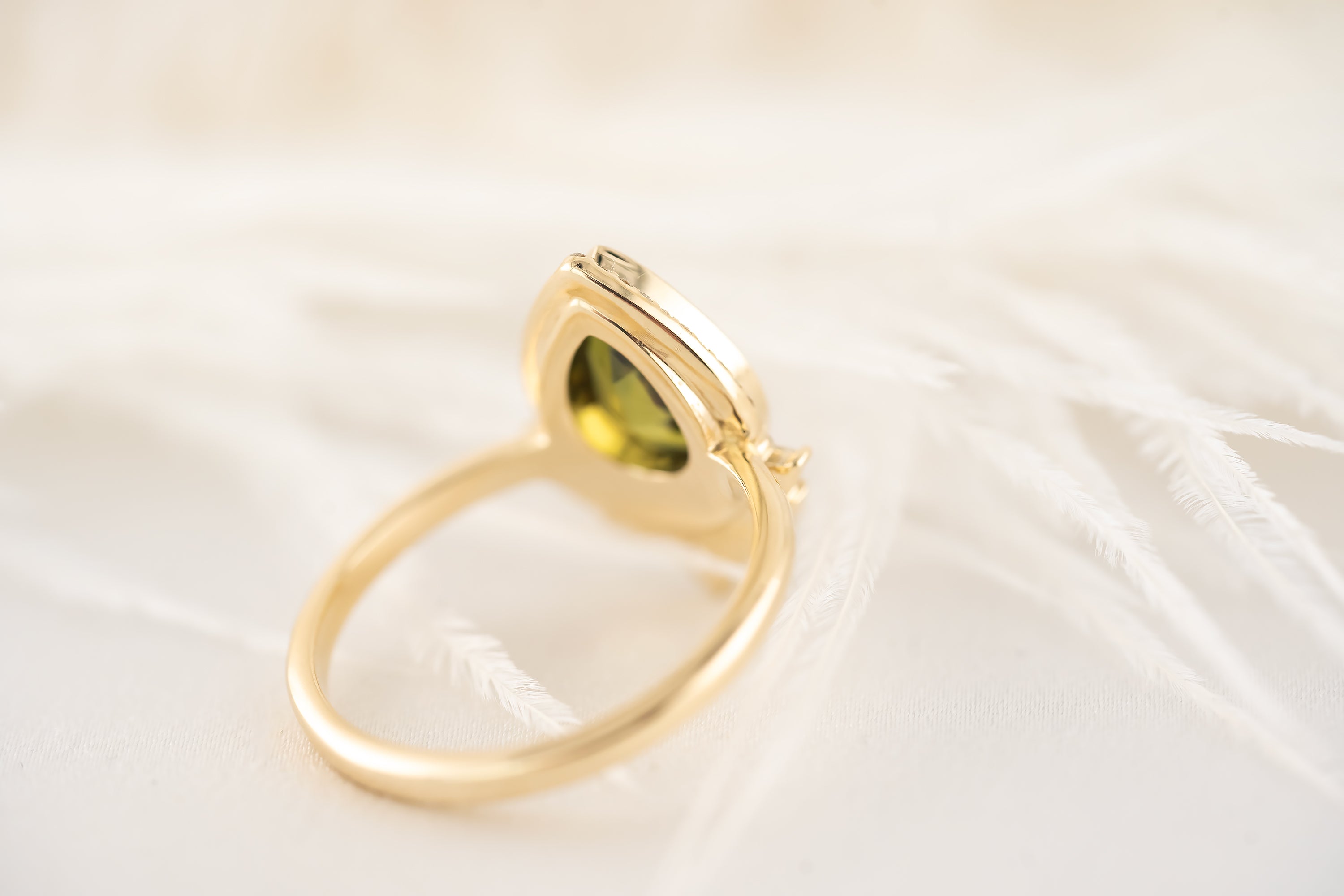 The Penelope Ring - 2.18 CT Pear Green Australian Sapphire - Lavender Creek Gems