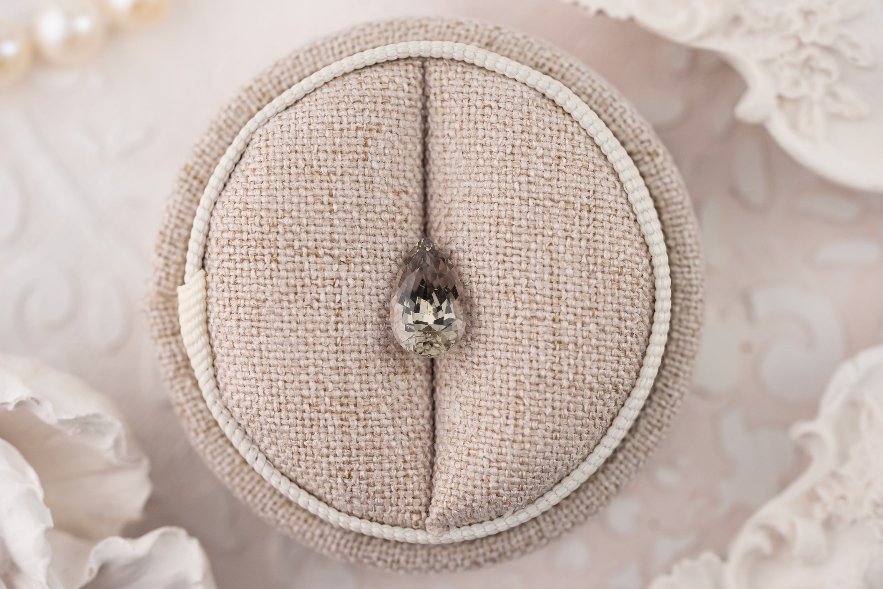 2.42 CT Pear Light Olive Green Sapphire - Lavender Creek Gems