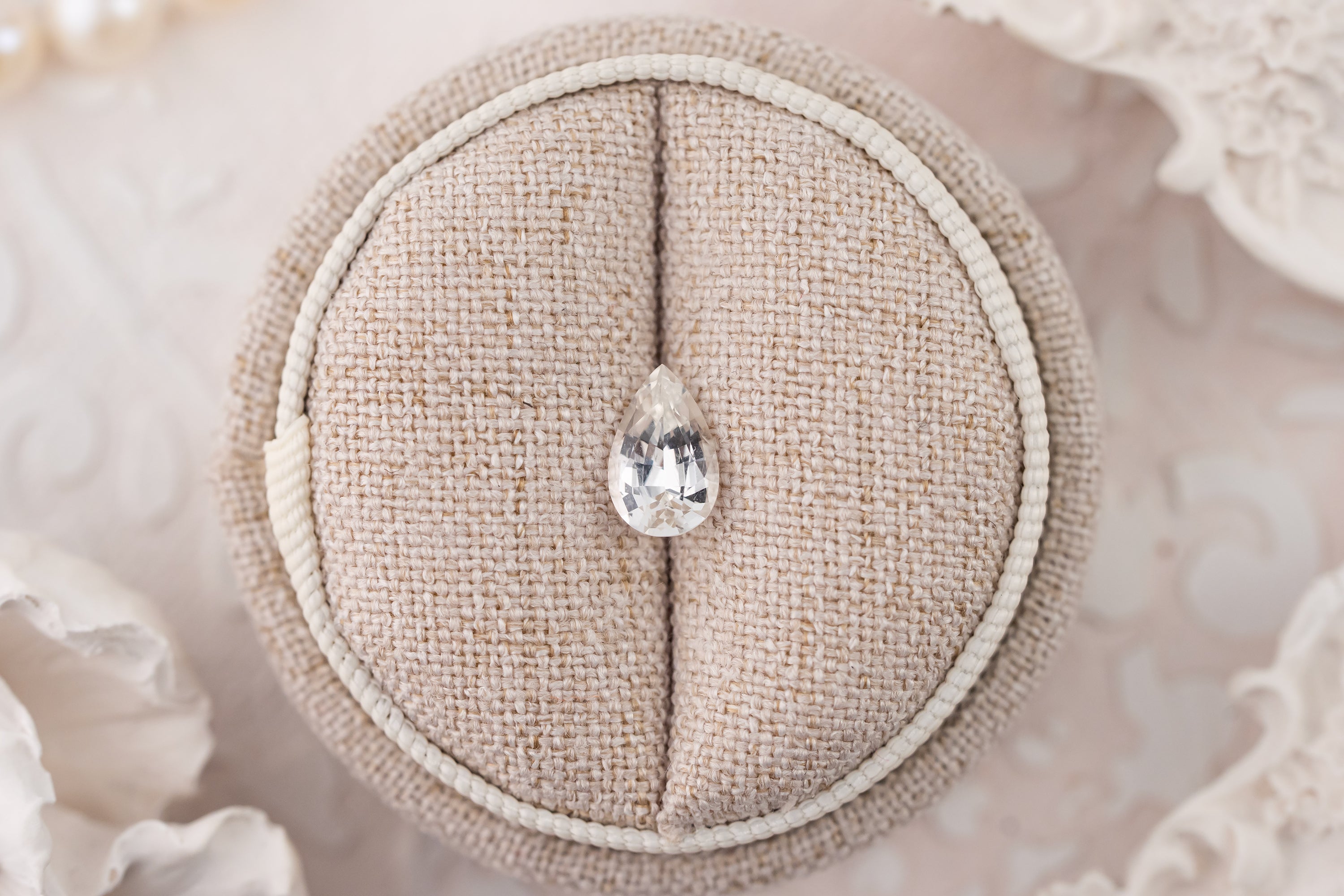 1.5 CT Pear White Sapphire - Lavender Creek Gems