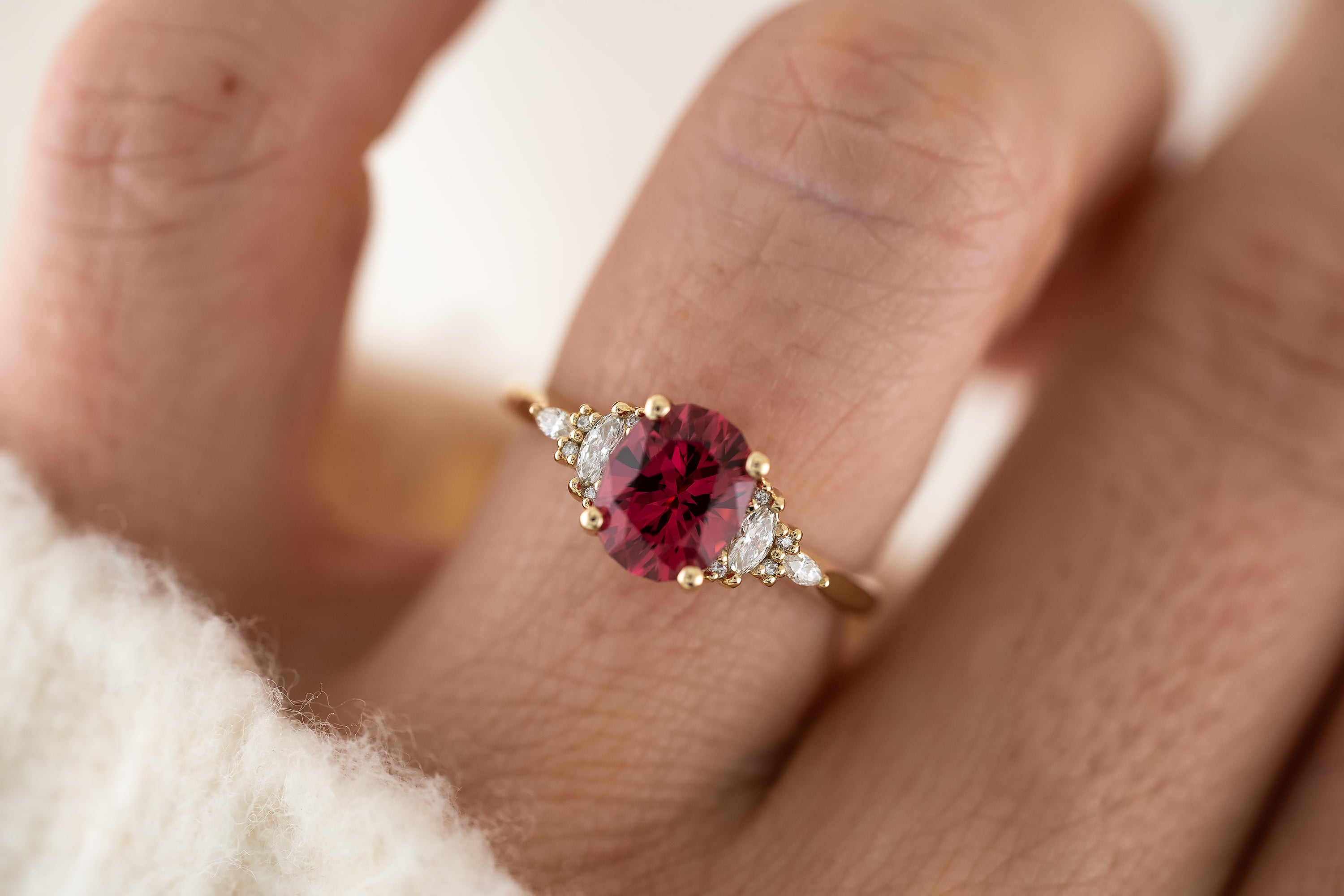 The Maeve Ring | 1.92 CT Oval Red Spinel - Lavender Creek Gems