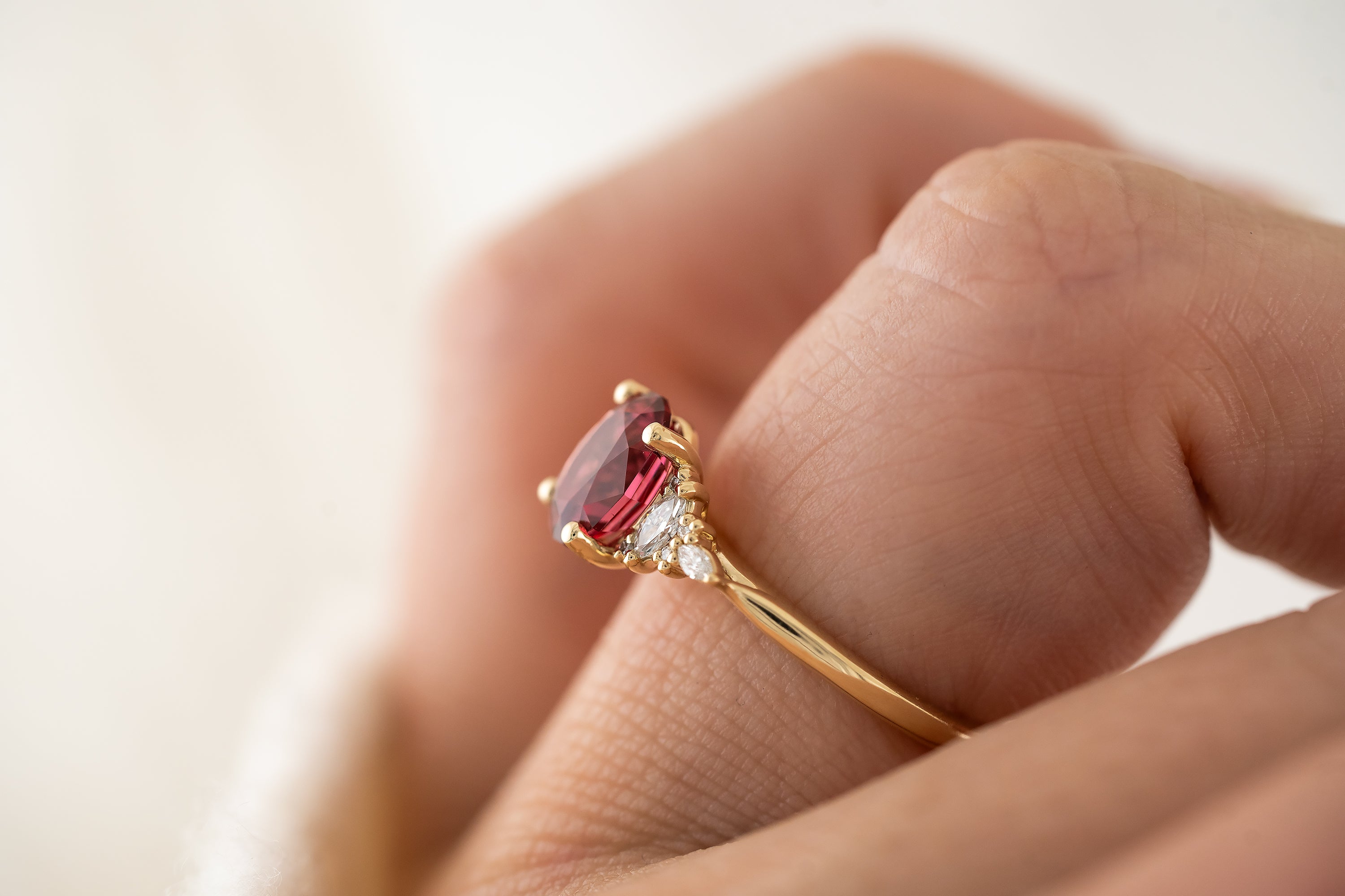 The Maeve Ring | 1.92 CT Oval Red Spinel - Lavender Creek Gems