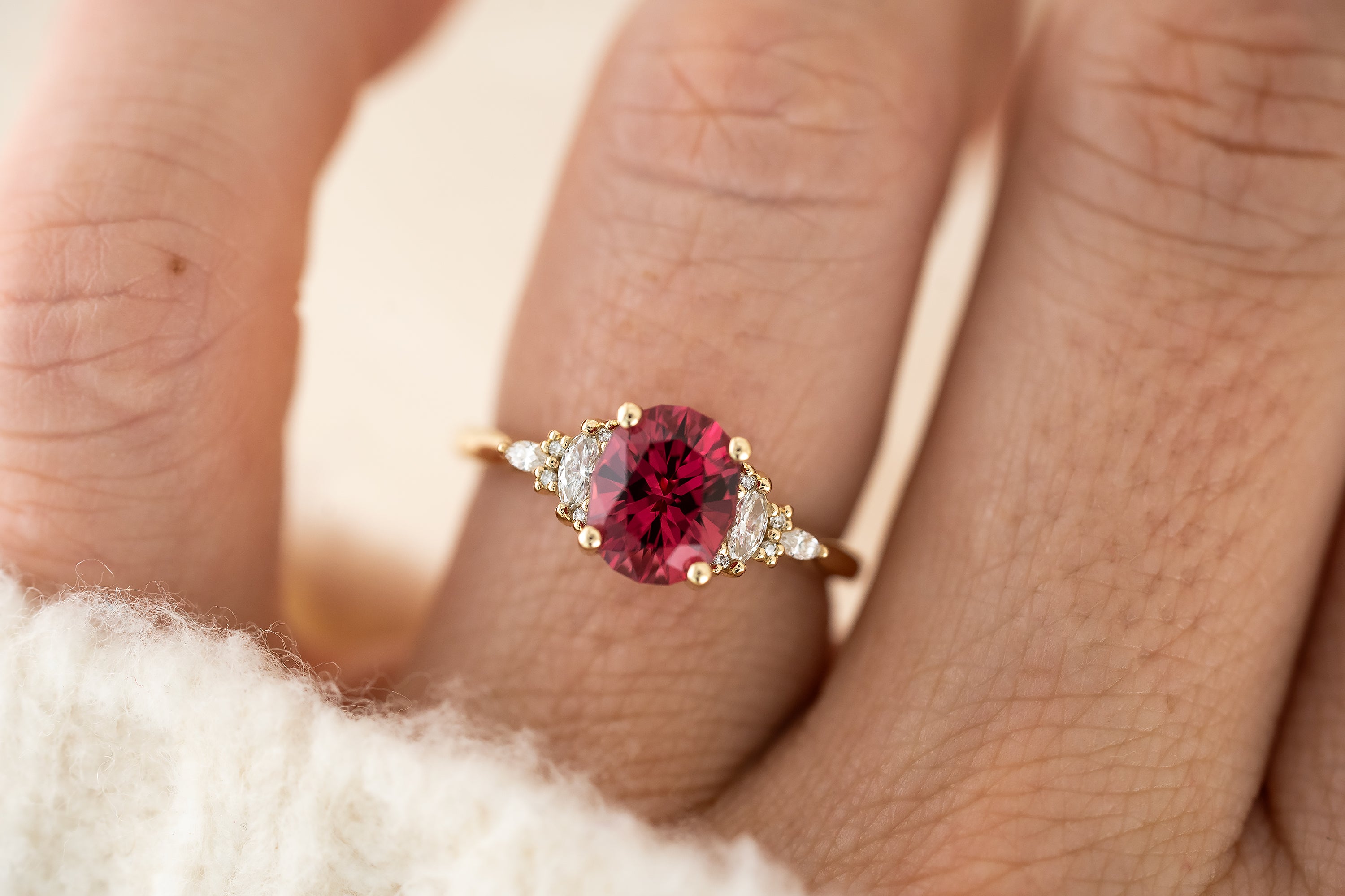 The Maeve Ring | 1.92 CT Oval Red Spinel - Lavender Creek Gems