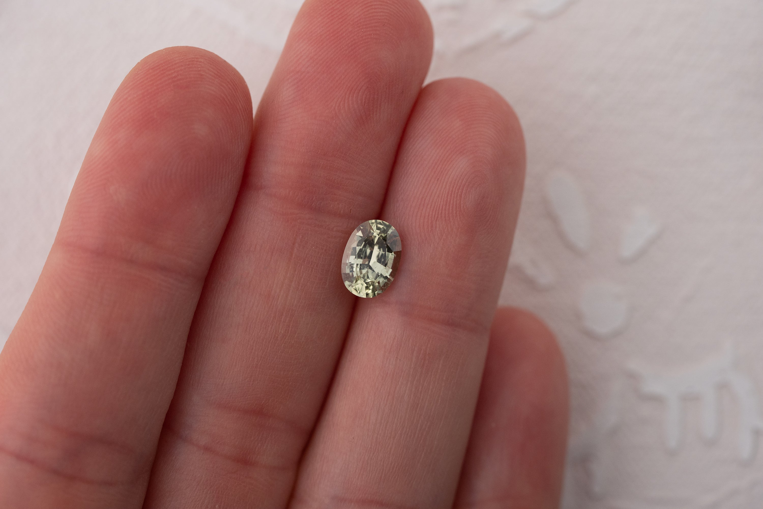 1.72 CT Oval Light Green Sapphire - Lavender Creek Gems