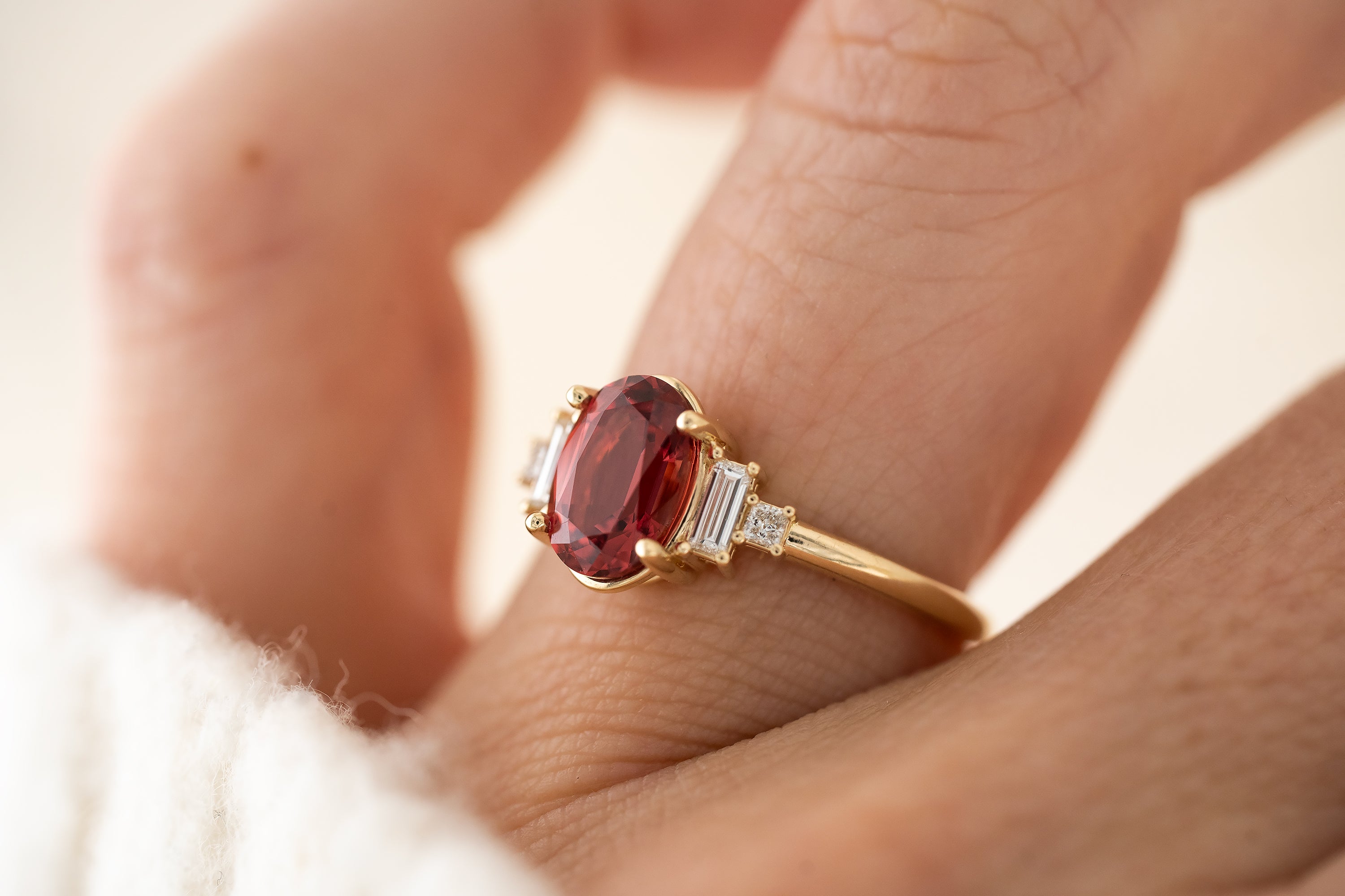The Mira Ring | 1.66 CT Oval Red Spinel - Lavender Creek Gems