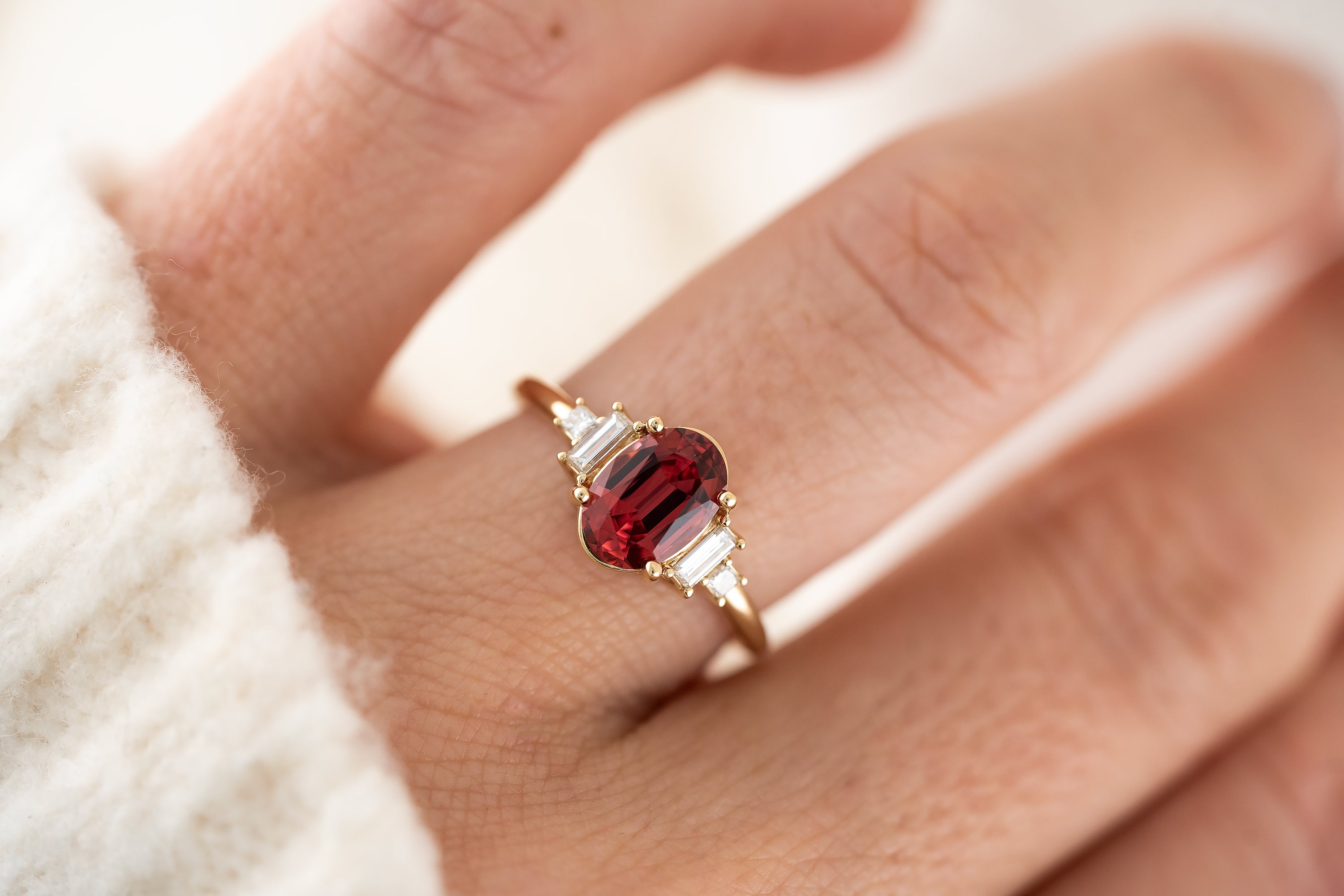 The Mira Ring | 1.66 CT Oval Red Spinel - Lavender Creek Gems