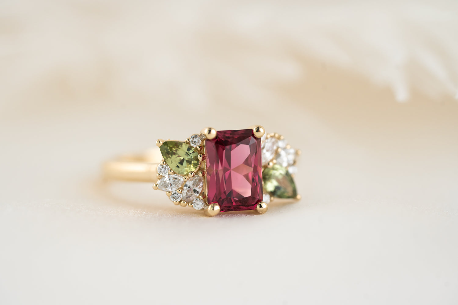 The Fleur Ring | 1.86 CT Radiant Red Spinel - Lavender Creek Gems