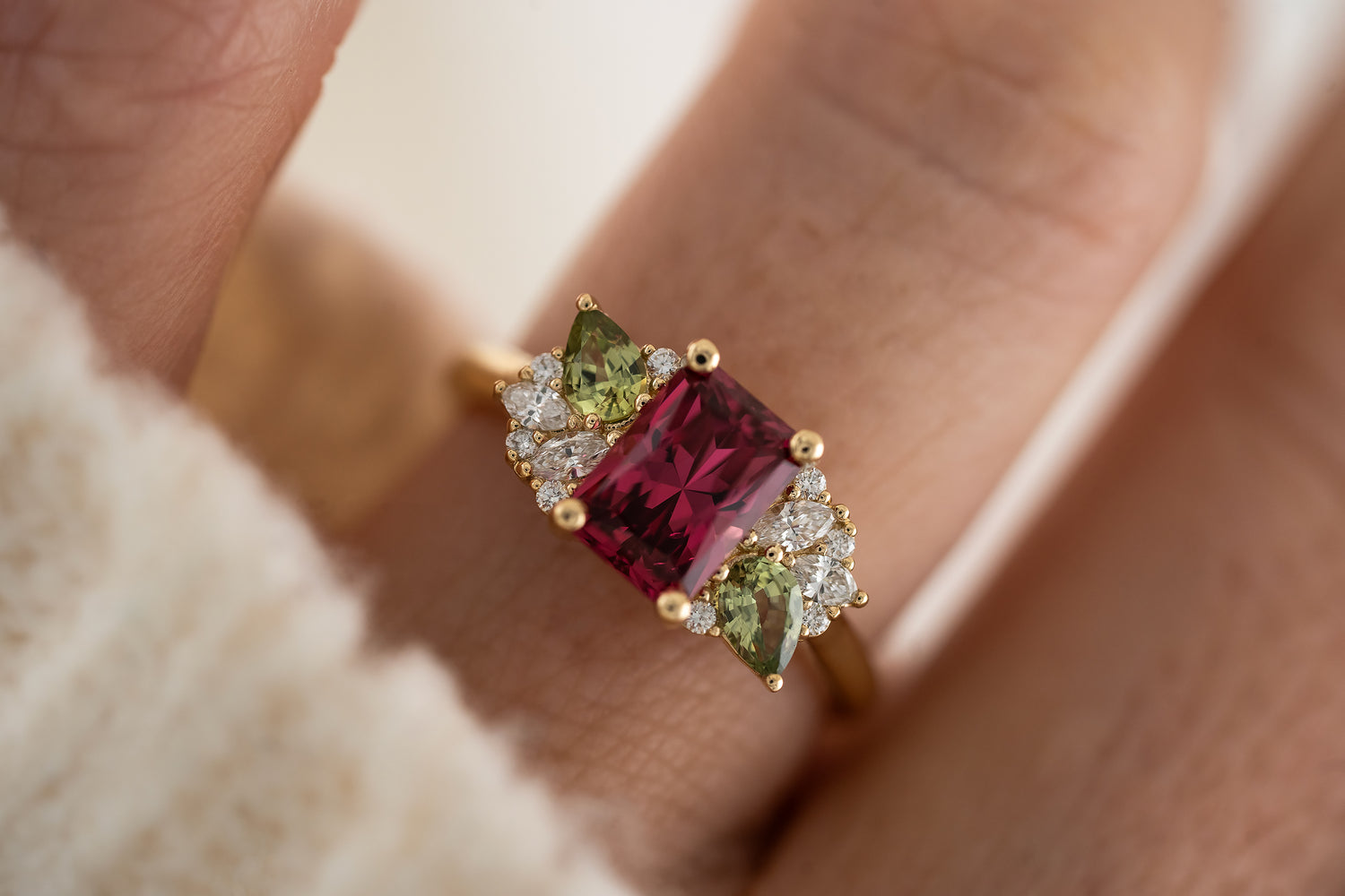 The Fleur Ring | 1.86 CT Radiant Red Spinel - Lavender Creek Gems