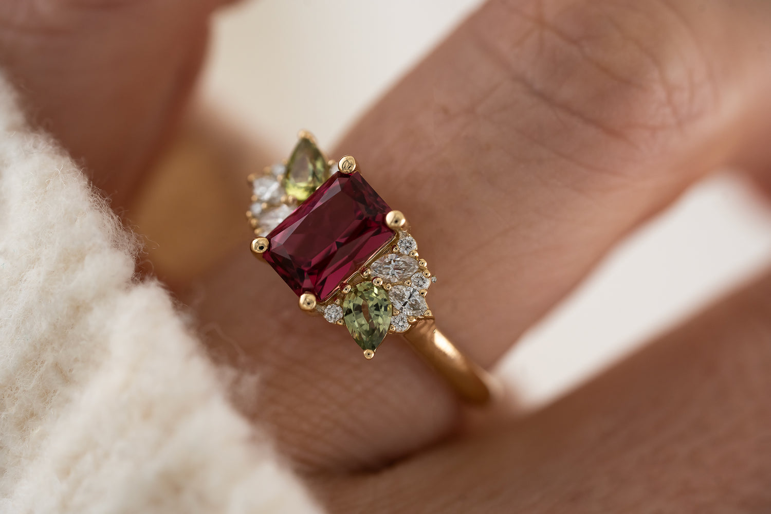 The Fleur Ring | 1.86 CT Radiant Red Spinel - Lavender Creek Gems