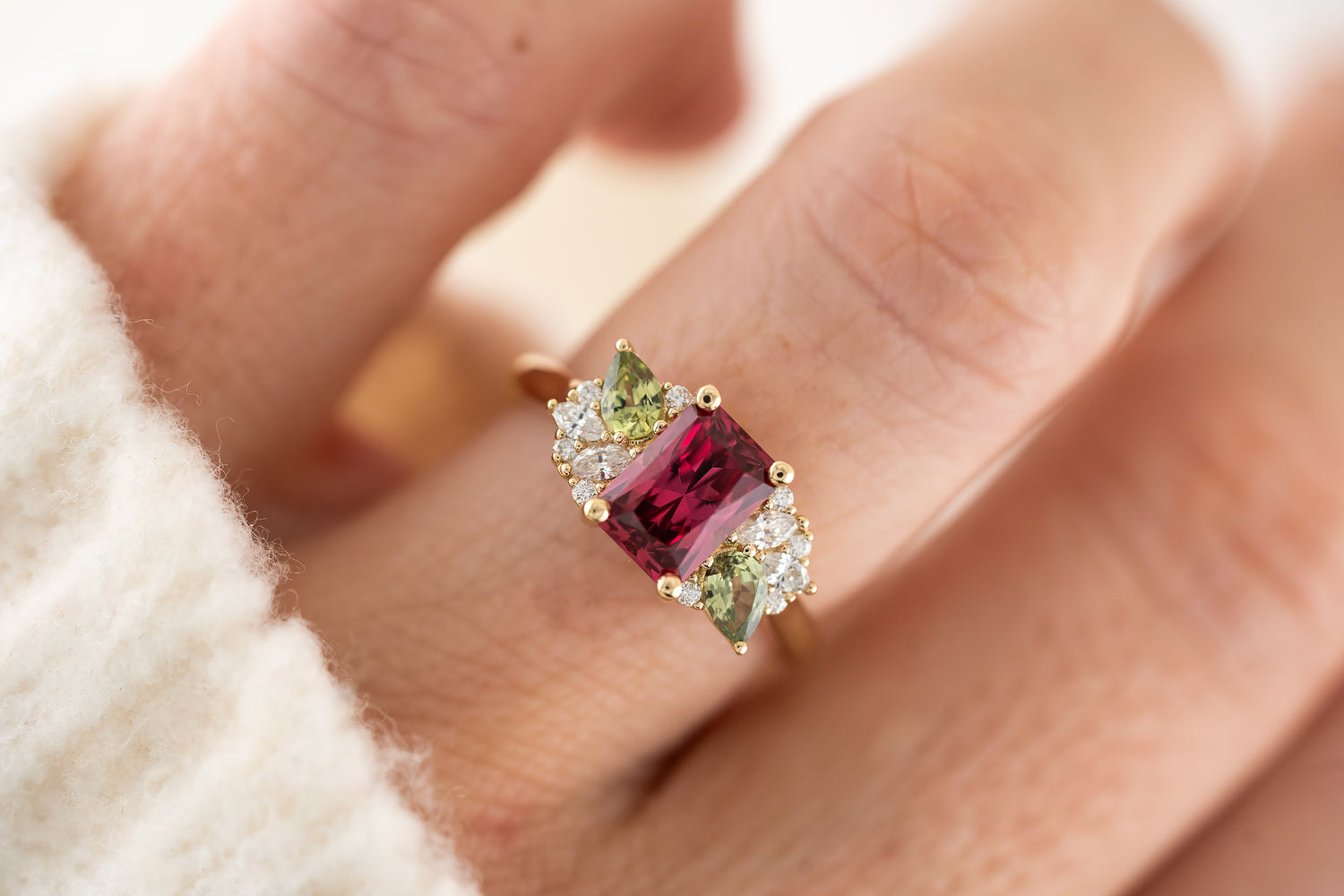 The Fleur Ring | 1.86 CT Radiant Red Spinel - Lavender Creek Gems