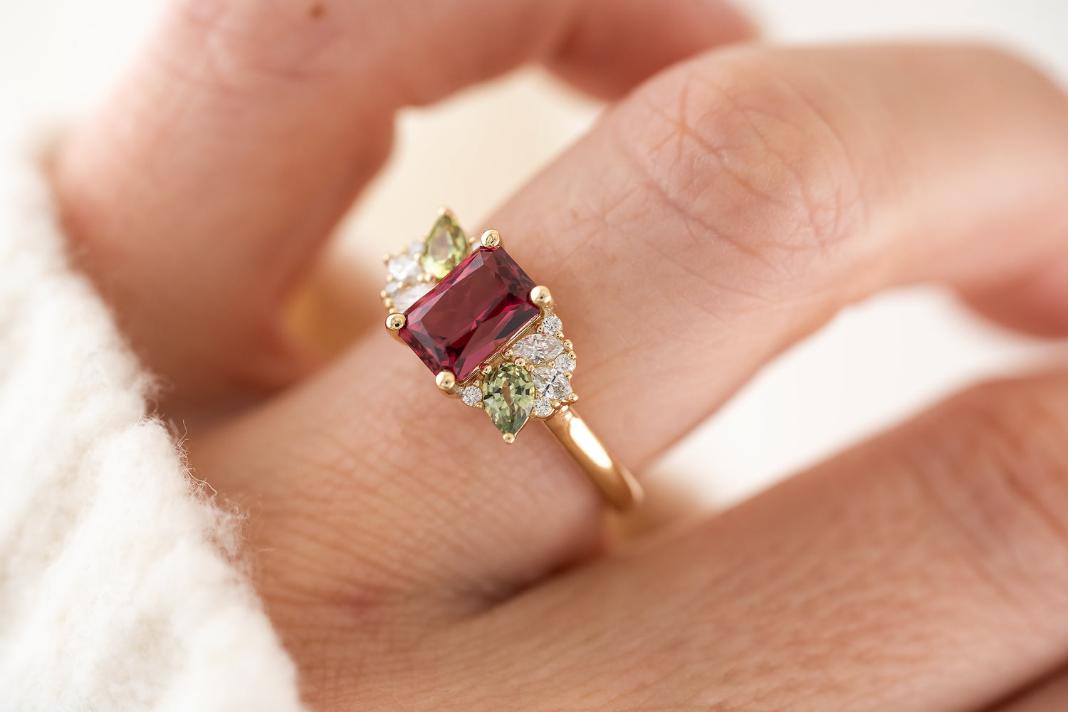 The Fleur Ring | 1.86 CT Radiant Red Spinel - Lavender Creek Gems