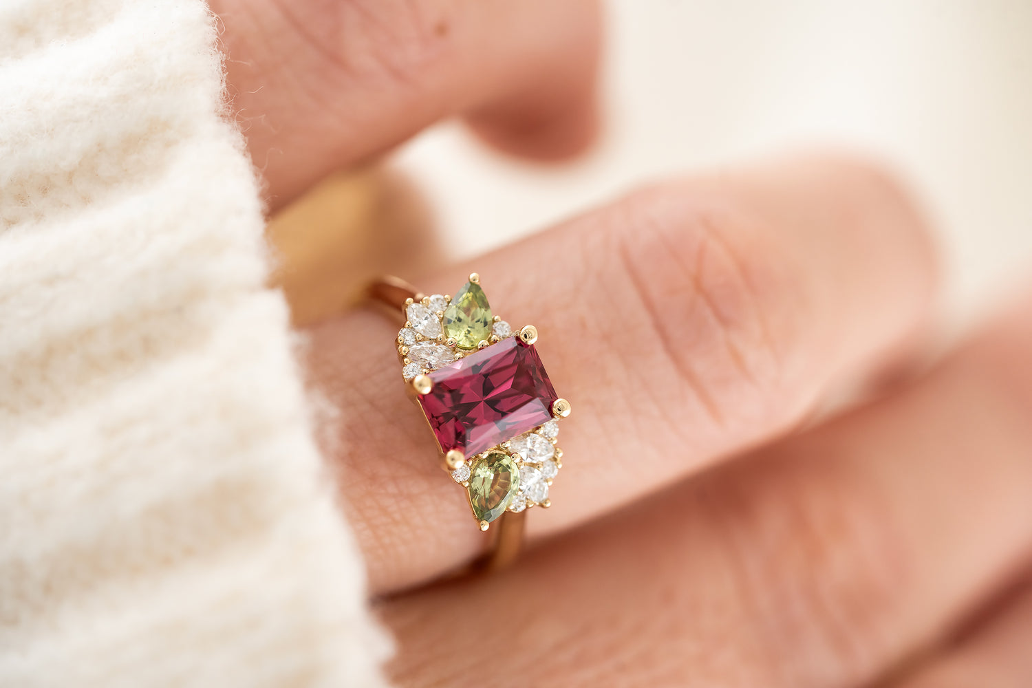 The Fleur Ring | 1.86 CT Radiant Red Spinel - Lavender Creek Gems