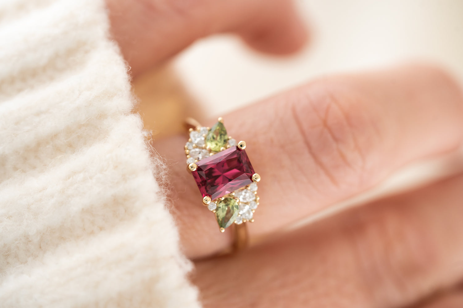 The Fleur Ring | 1.86 CT Radiant Red Spinel - Lavender Creek Gems