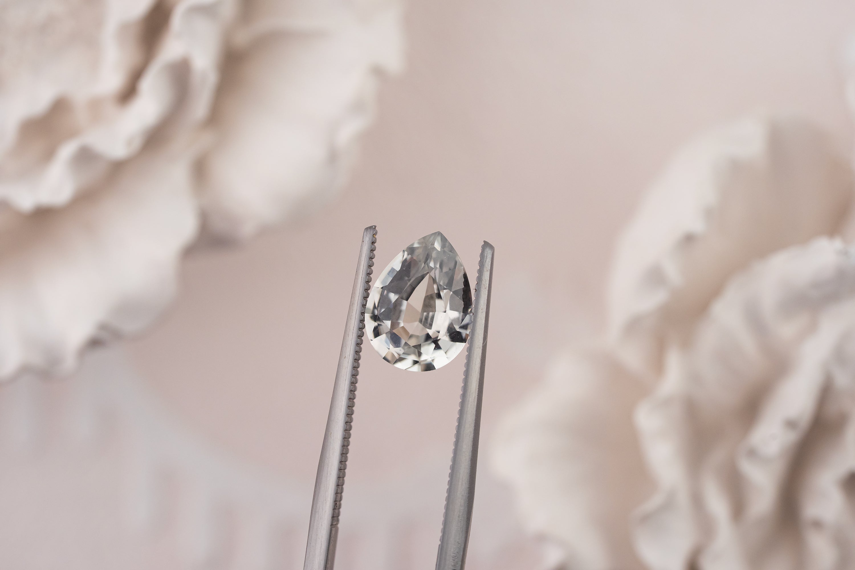 1.68 CT Pear White/Light Green Sapphire - Lavender Creek Gems