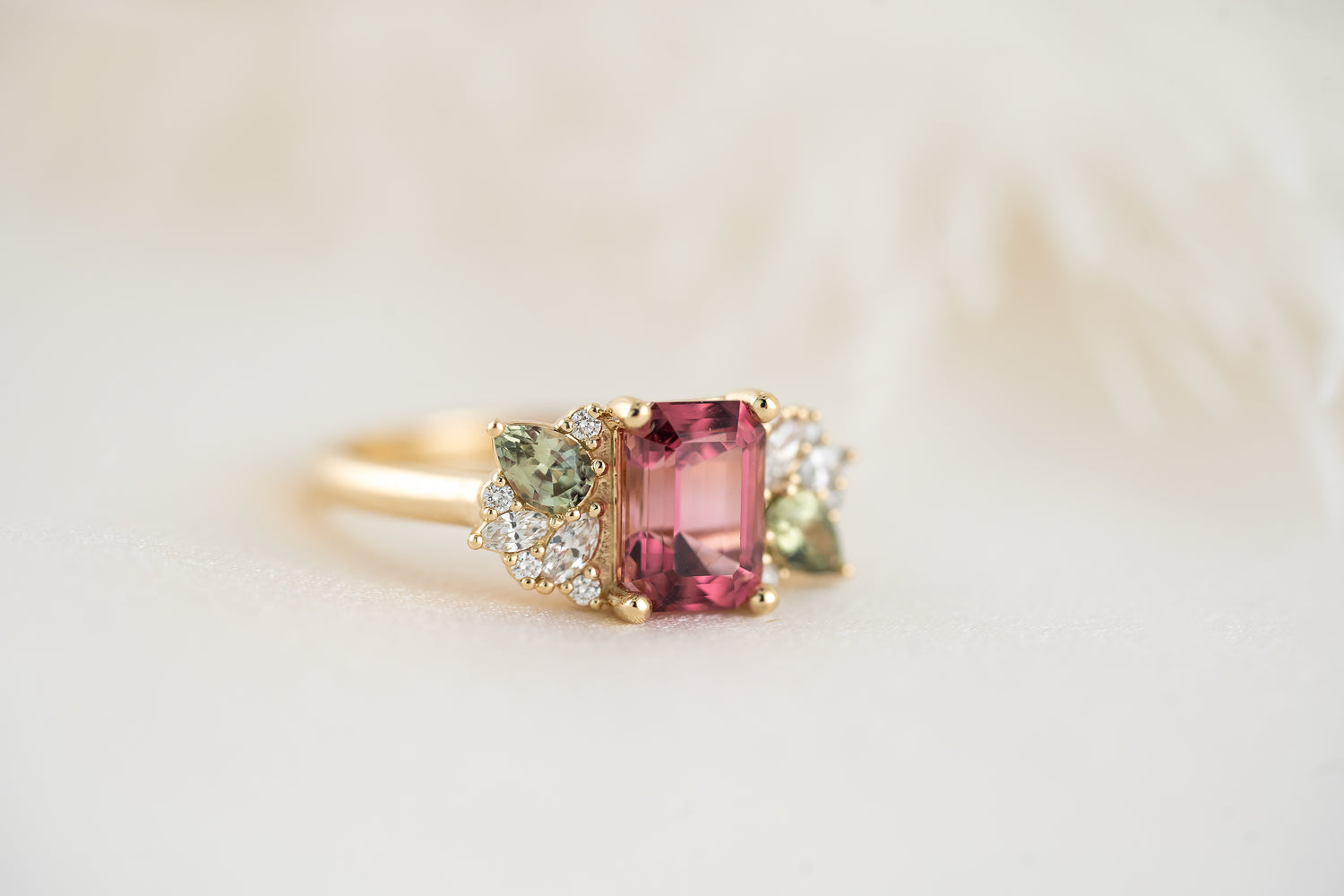 The Fleur Ring | 2 CT Emerald Cut Red Spinel - Lavender Creek Gems