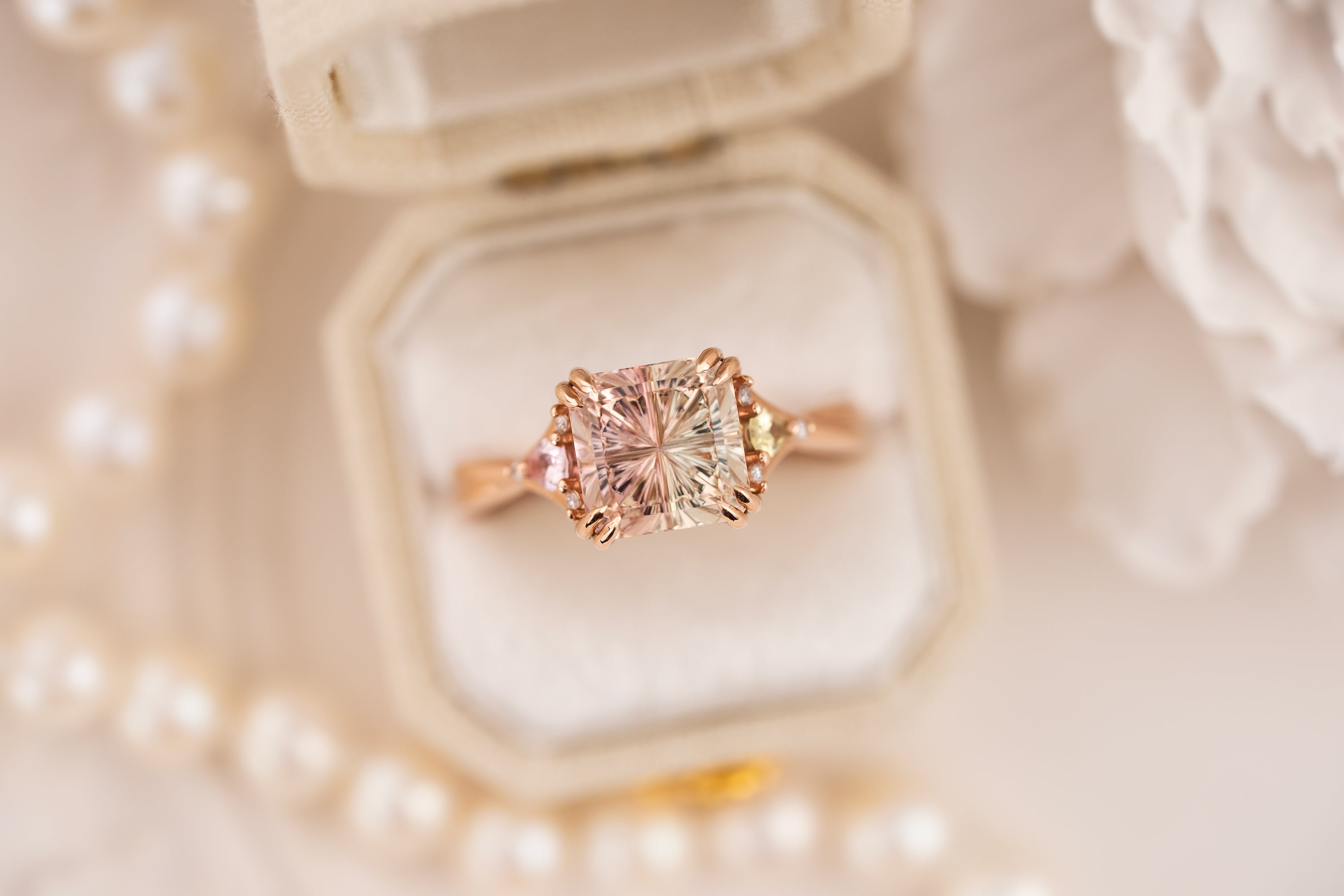 The Fates Ring | 2.79 CT Square Starbrite™ Bicolor Watermelon Tourmaline - Lavender Creek Gems