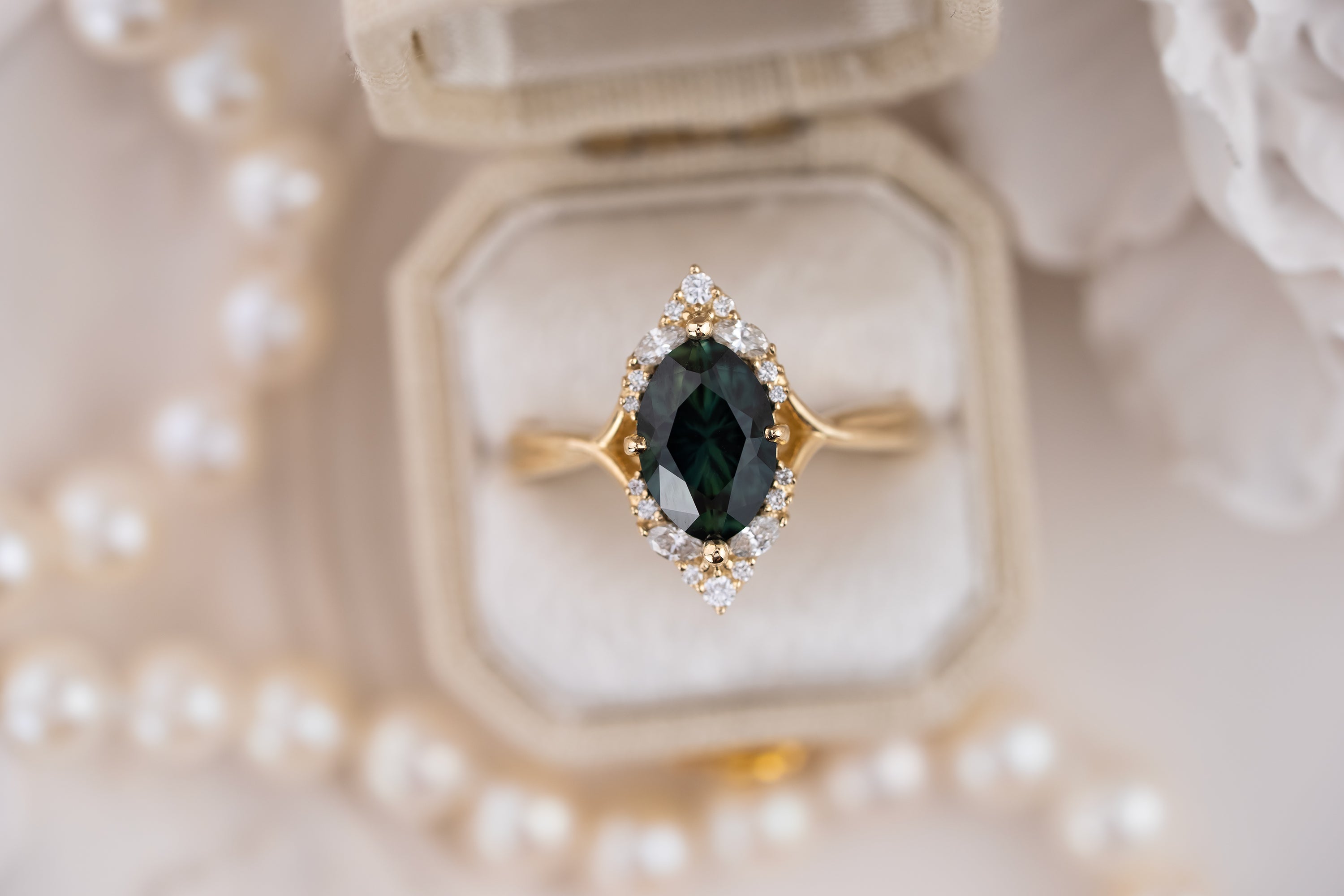 The Everlight Ring | 2.63 CT Oval Teal Green Sapphire - Lavender Creek Gems