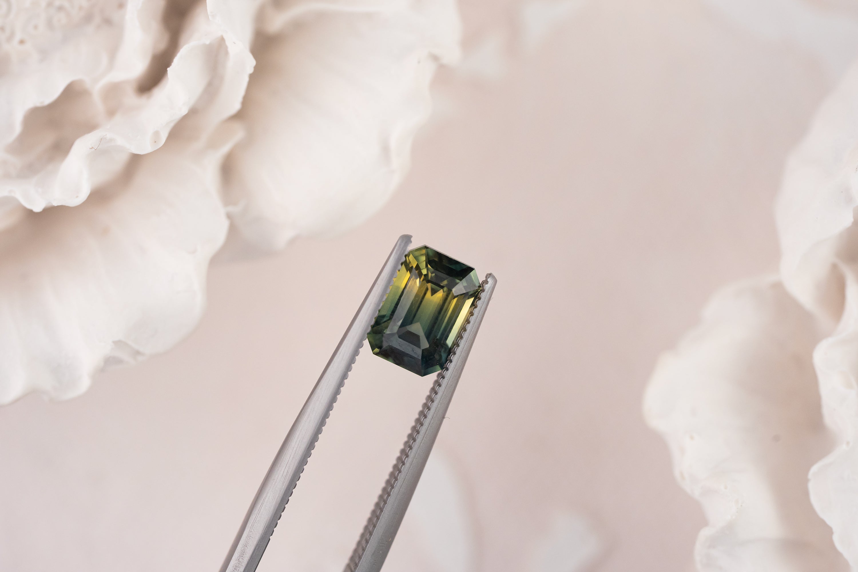 1.4 CT Emerald Cut Teal Bicolor Sapphire - Lavender Creek Gems