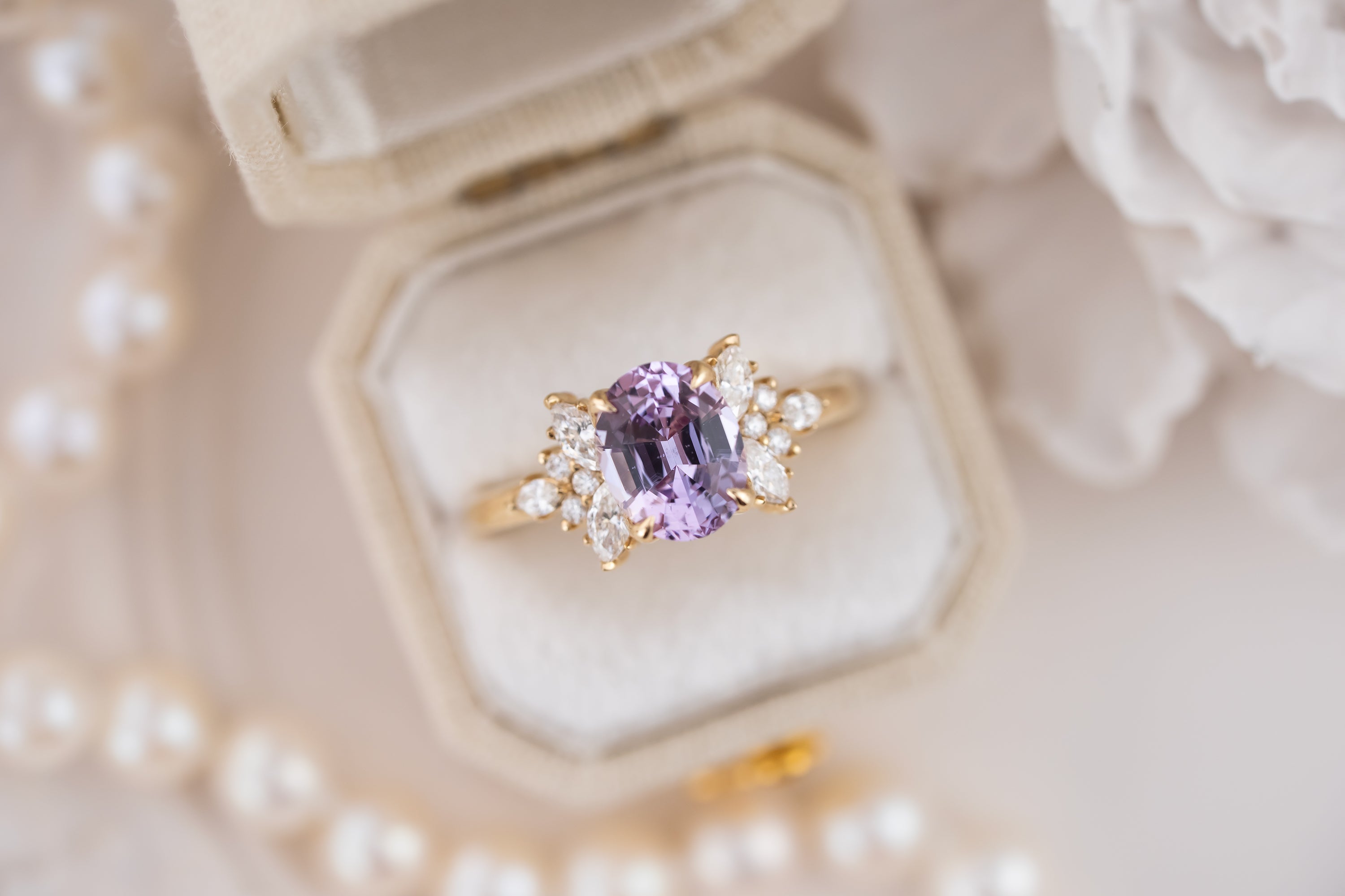 The Veraine Ring | 2.03 CT Oval Light Purple Sapphire - Lavender Creek Gems