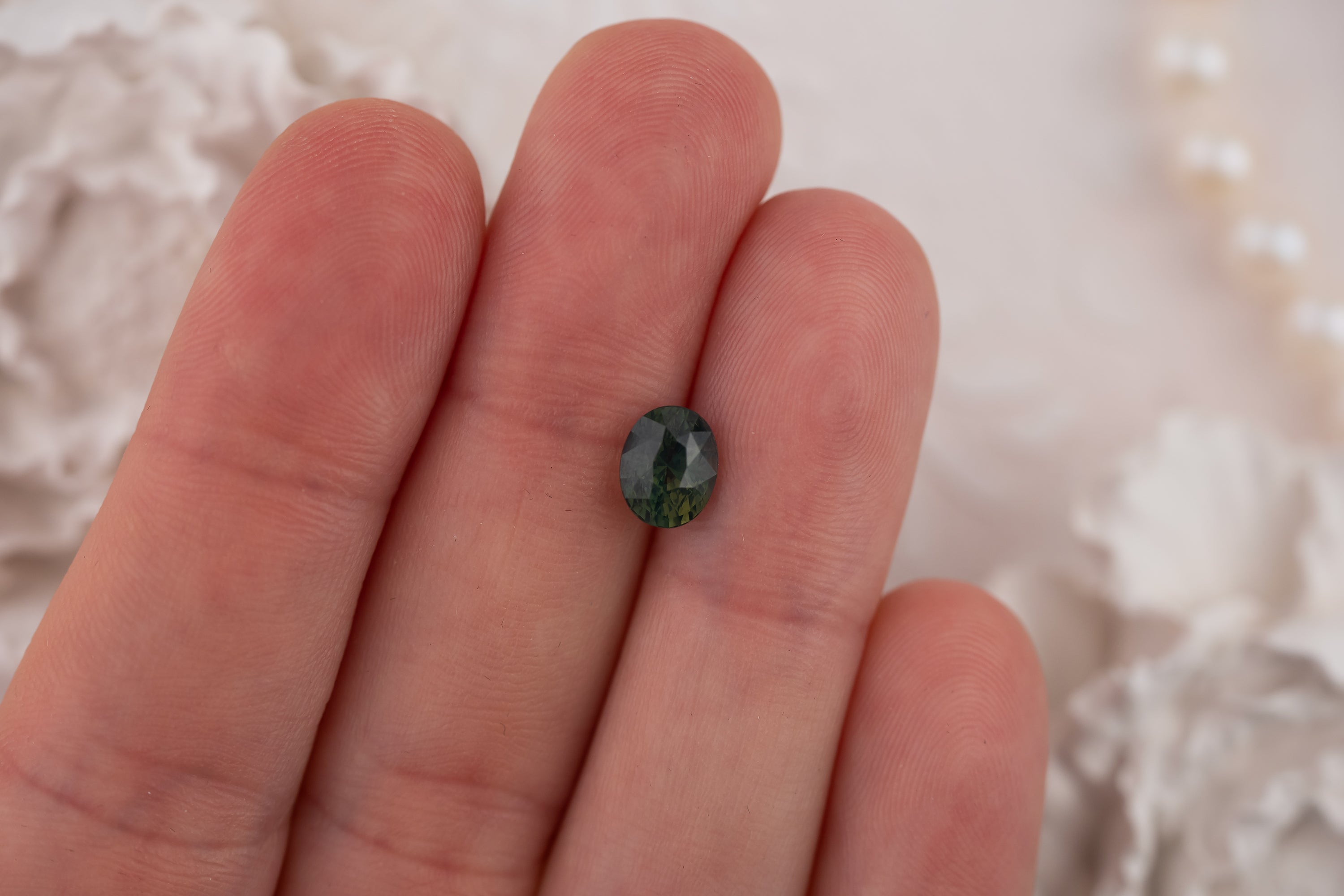 1.99 CT Oval Opalescent Green/Teal Sapphire