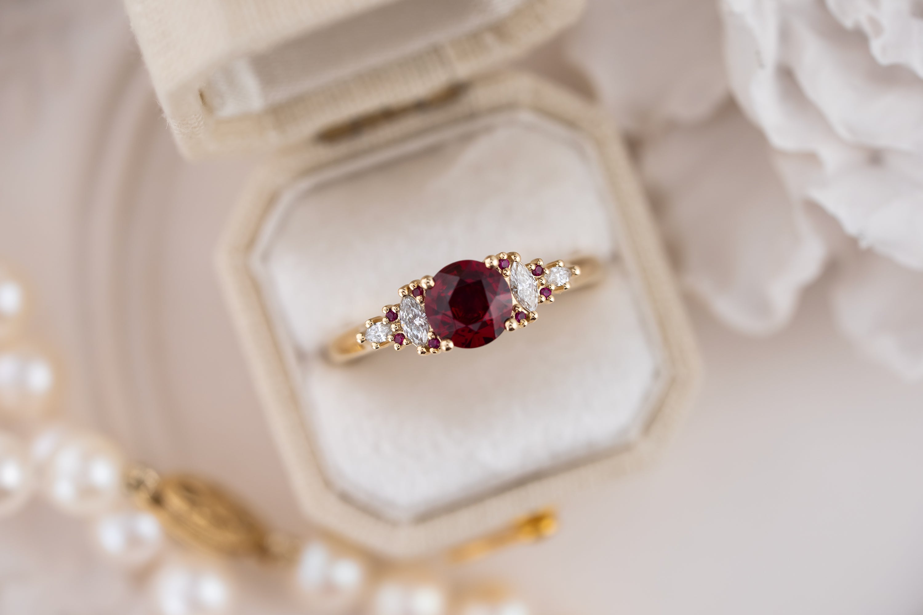 The Maeve Ring | 0.82 CT Round Ruby - Lavender Creek Gems