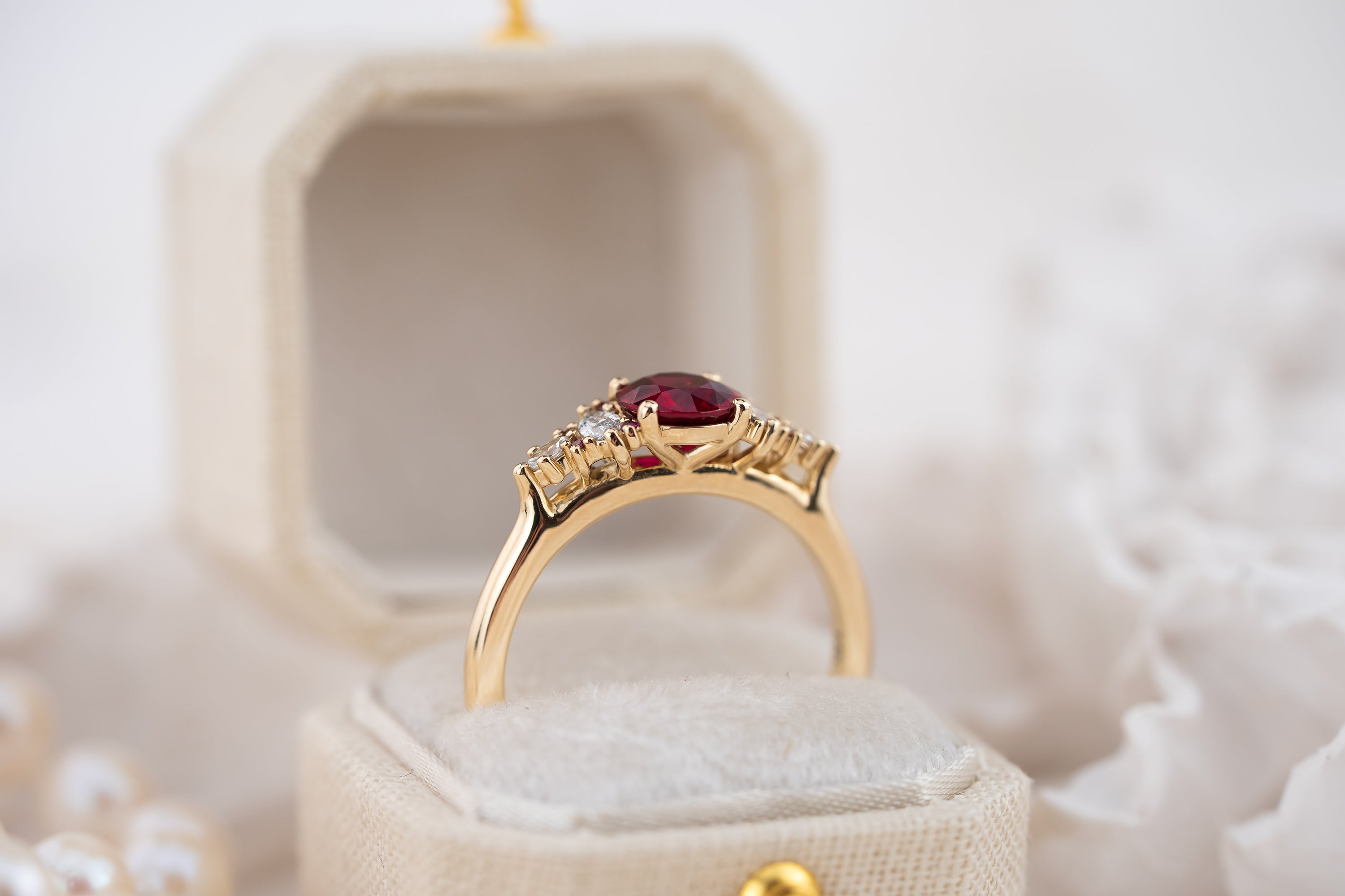 The Maeve Ring | 0.82 CT Round Ruby - Lavender Creek Gems