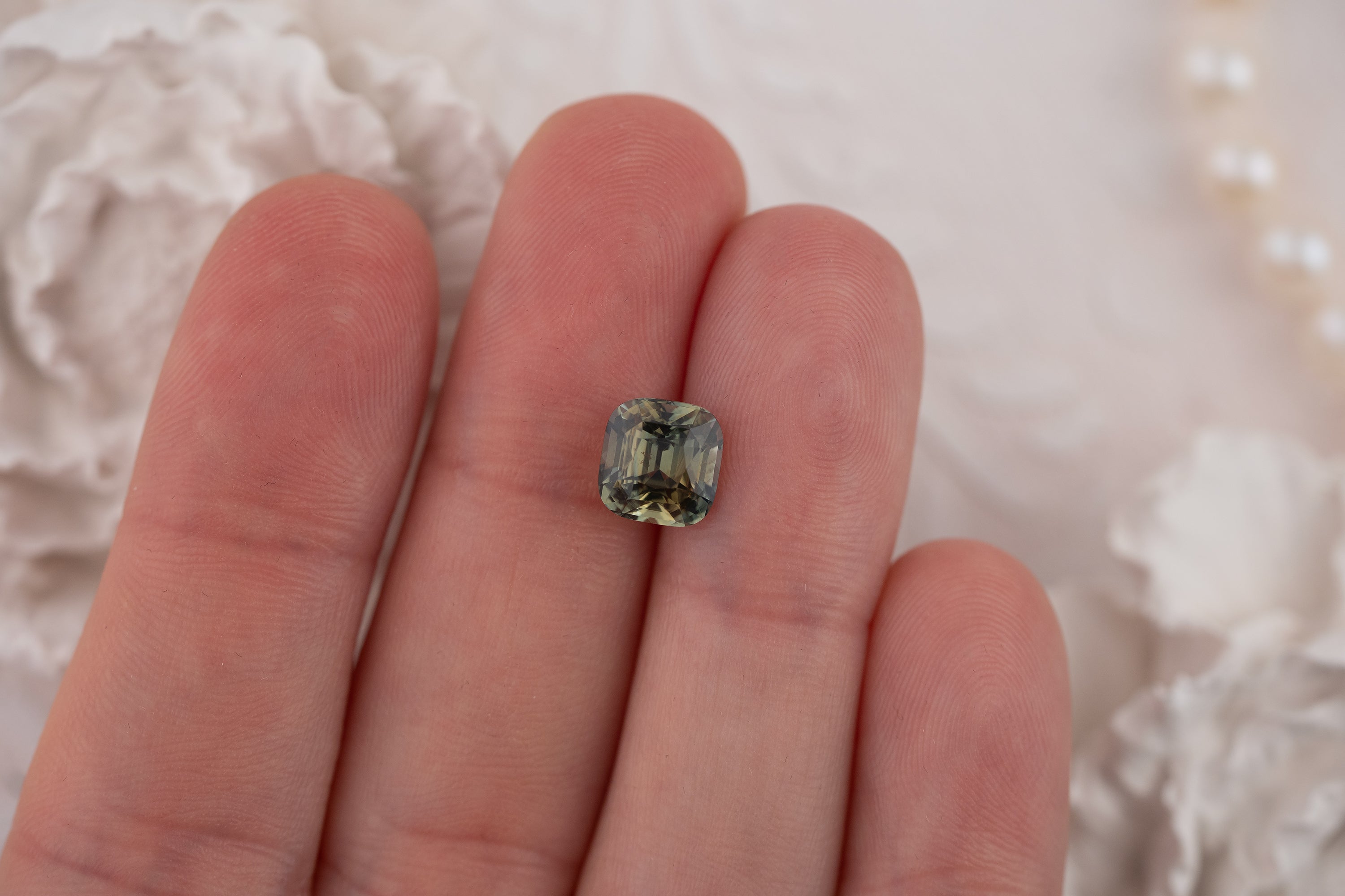 3.01 CT Cushion Bicolor Blue/Teal Sapphire - Lavender Creek Gems