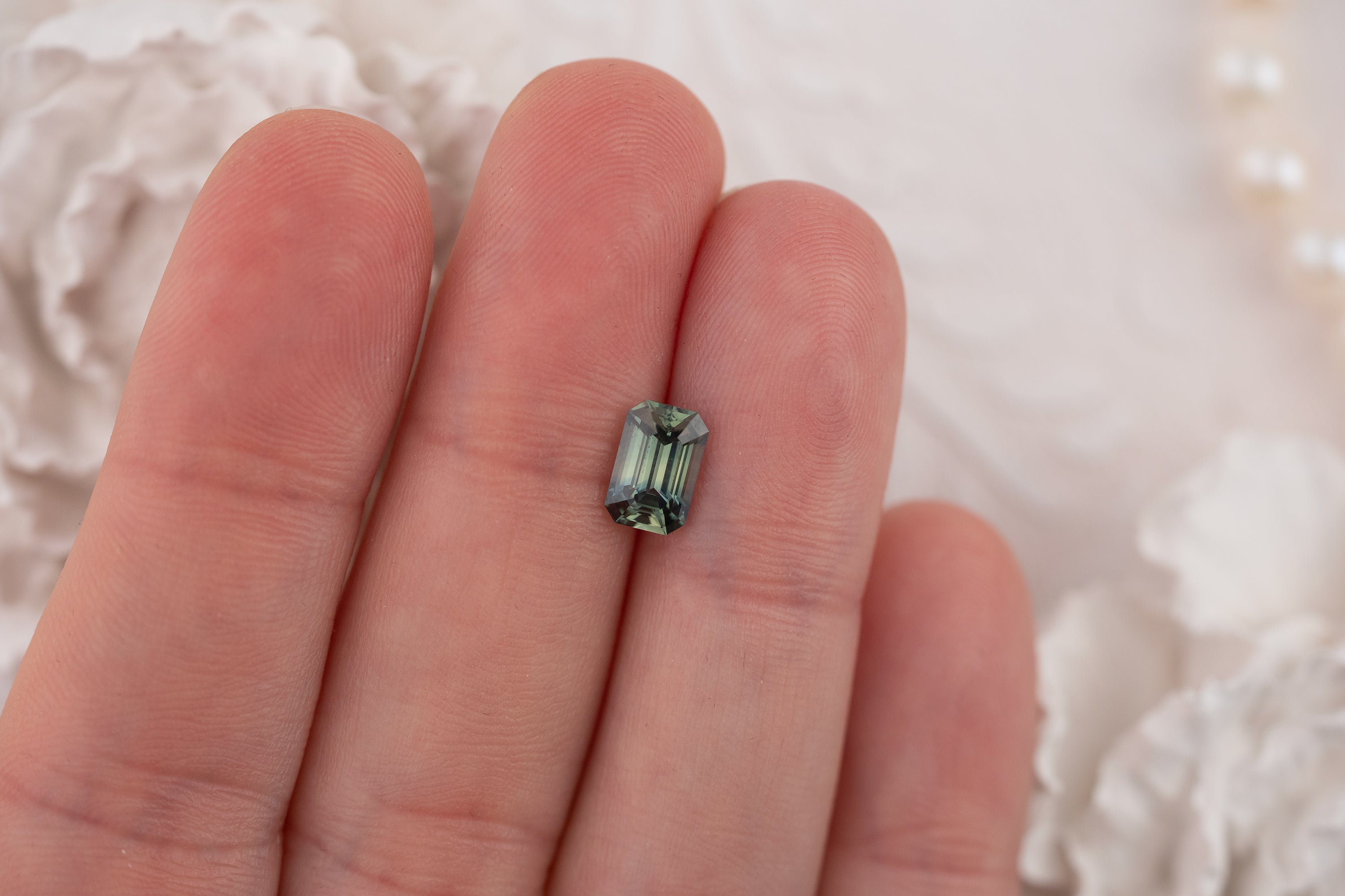 1.67 CT Emerald Cut Teal Sapphire - Lavender Creek Gems