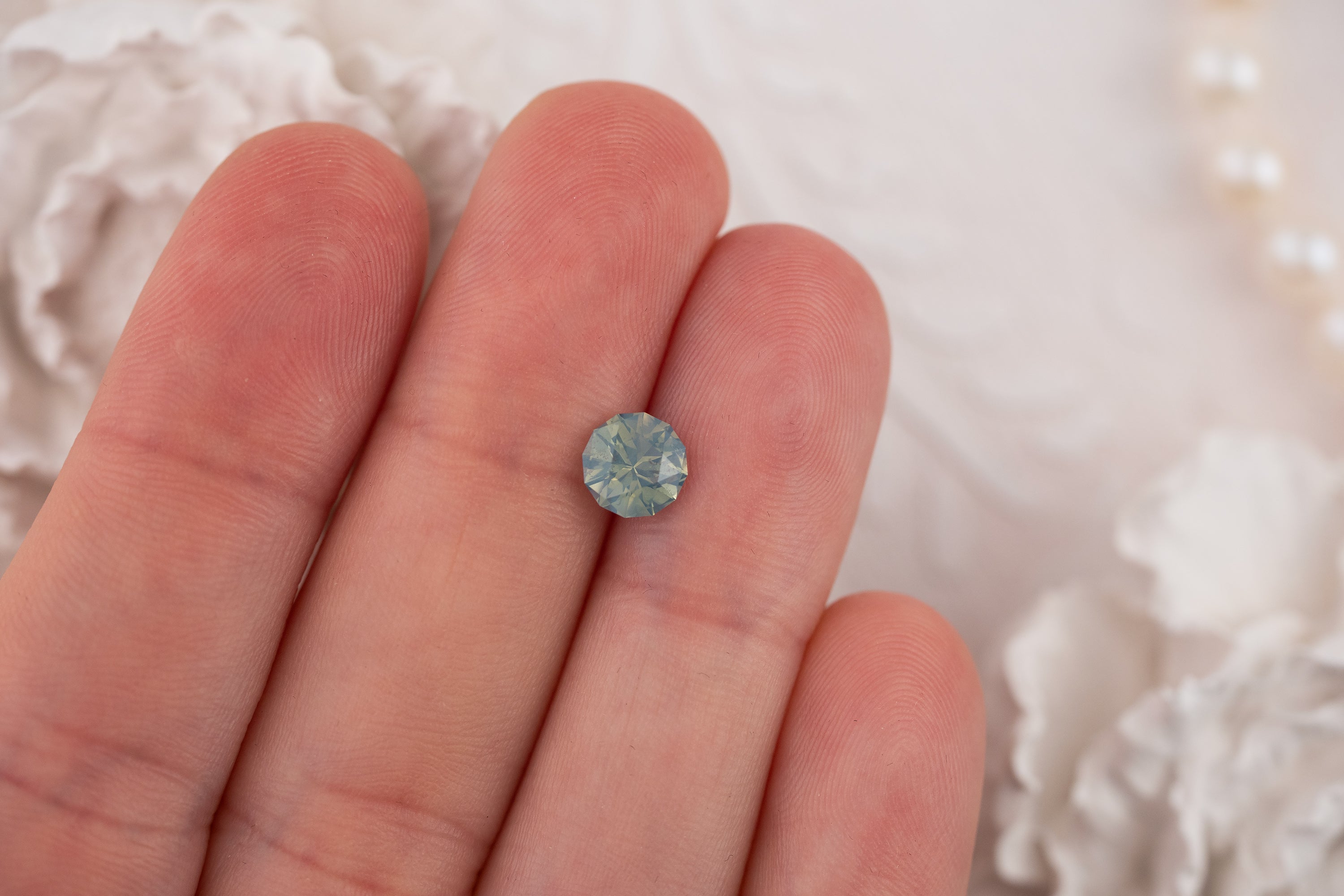 1.42 CT Round Opalescent Light Blue Sapphire - Lavender Creek Gems