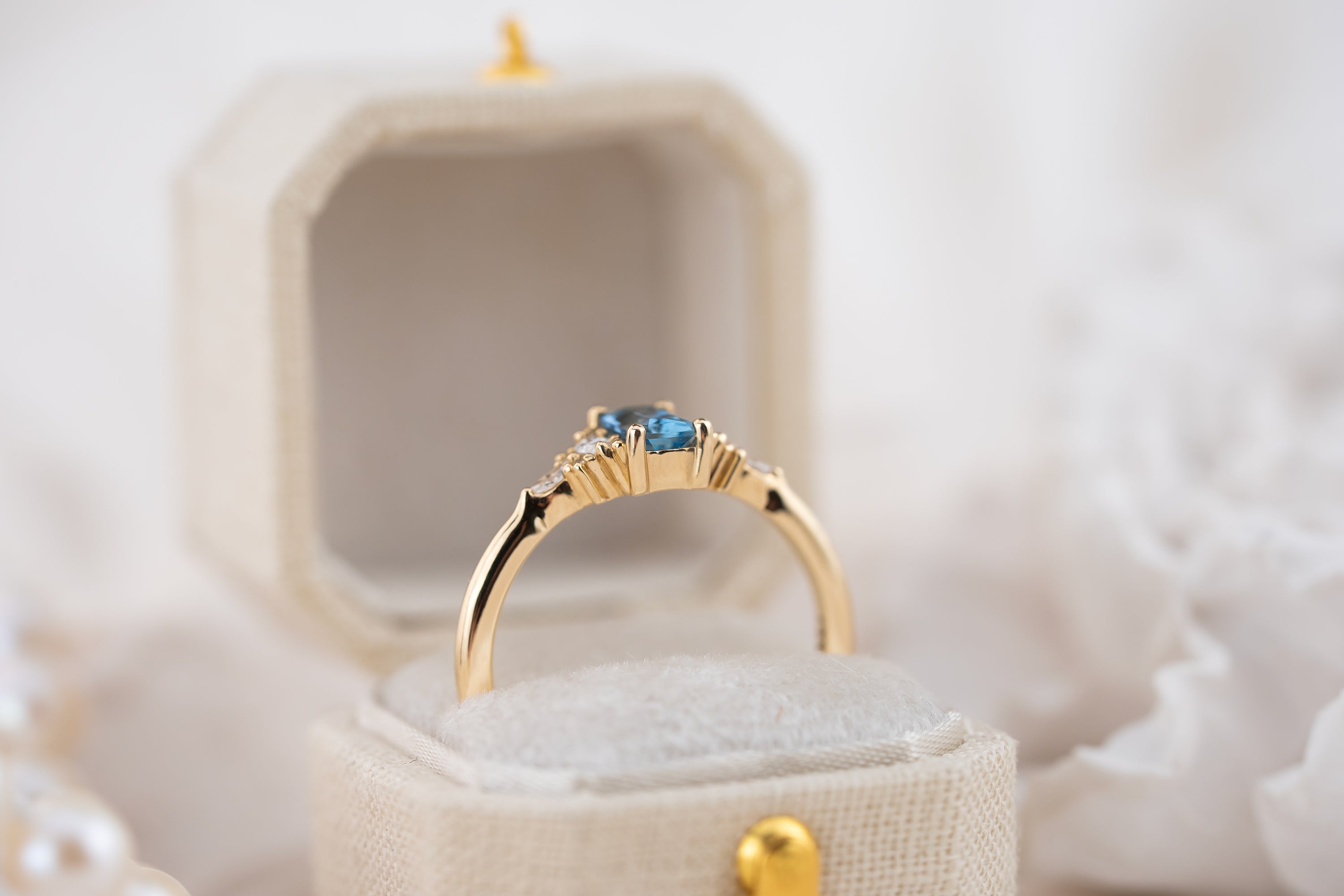 The Mini Maeve Ring | 0.42 CT Radiant Aquamarine - Lavender Creek Gems