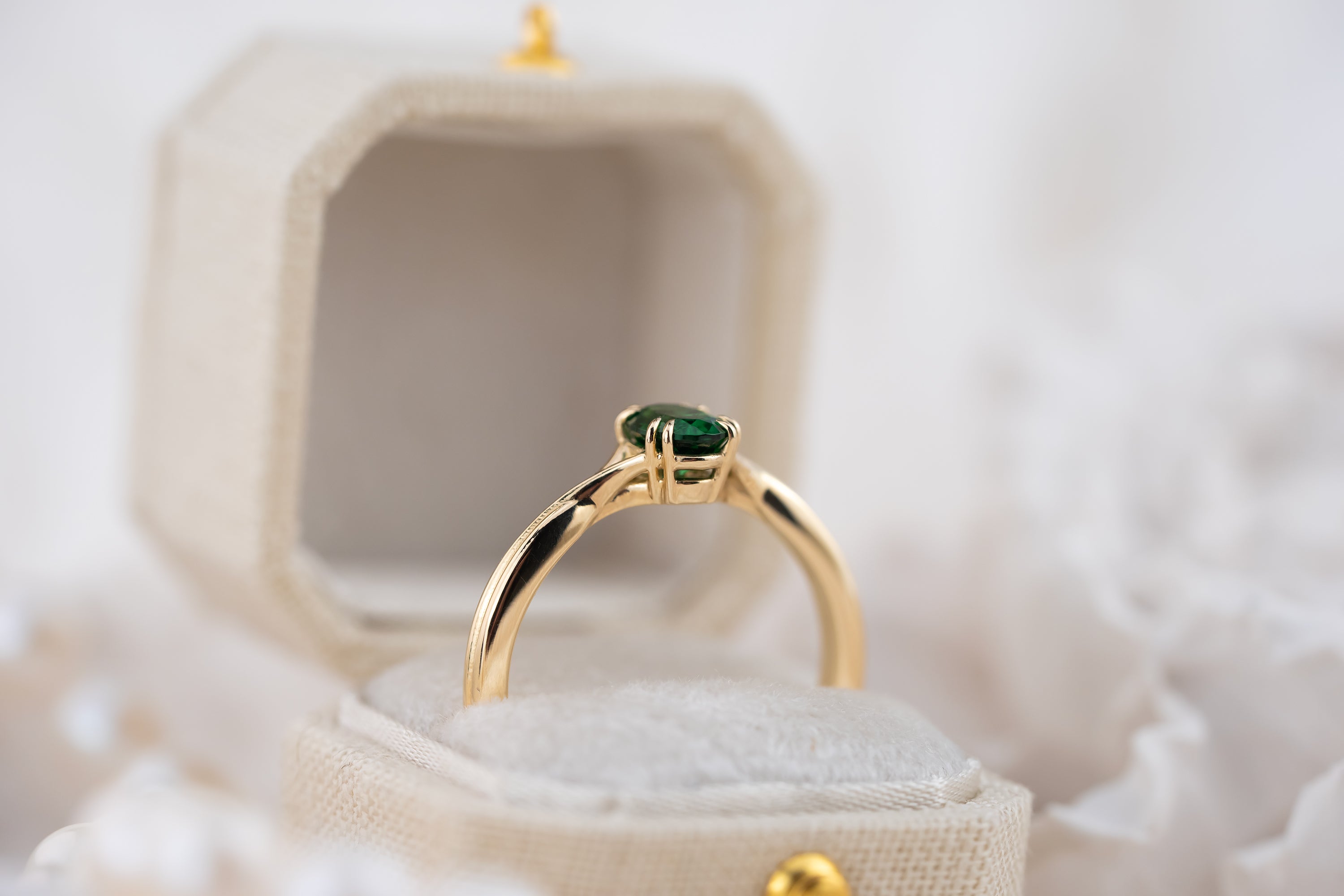 The Fates Ring | 0.61 CT Oval Tsavorite Garnet - Lavender Creek Gems