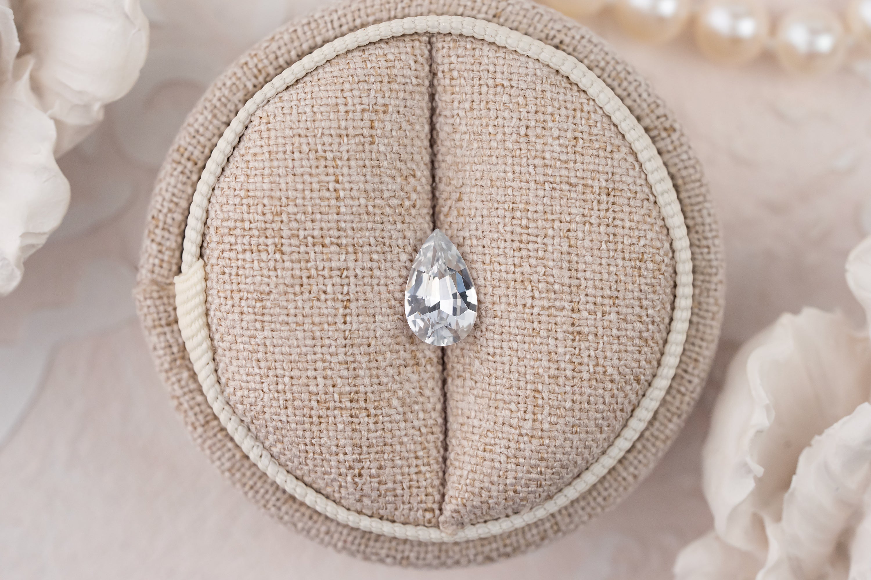 1.34 CT Pear White Sapphire