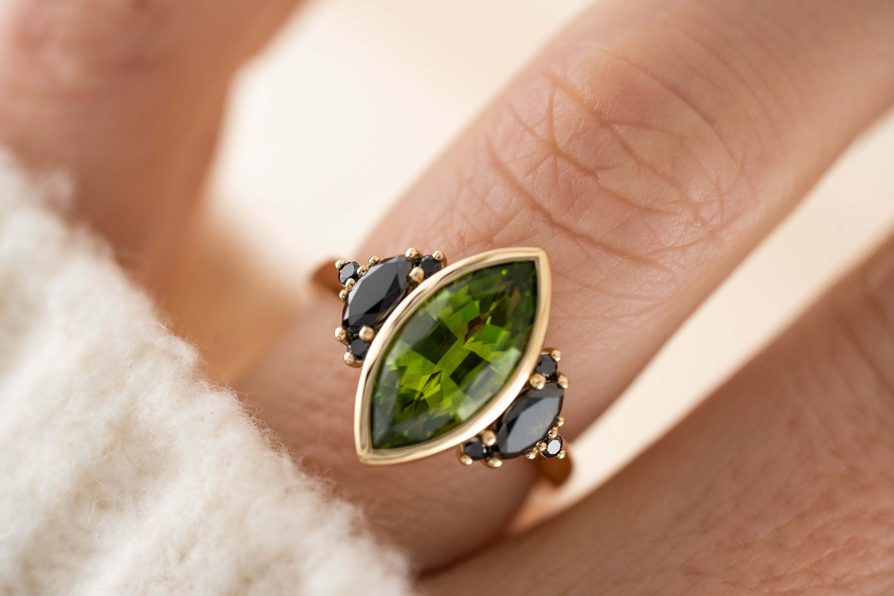 The Maren Ring | 3.15 CT Marquise Peridot - Lavender Creek Gems