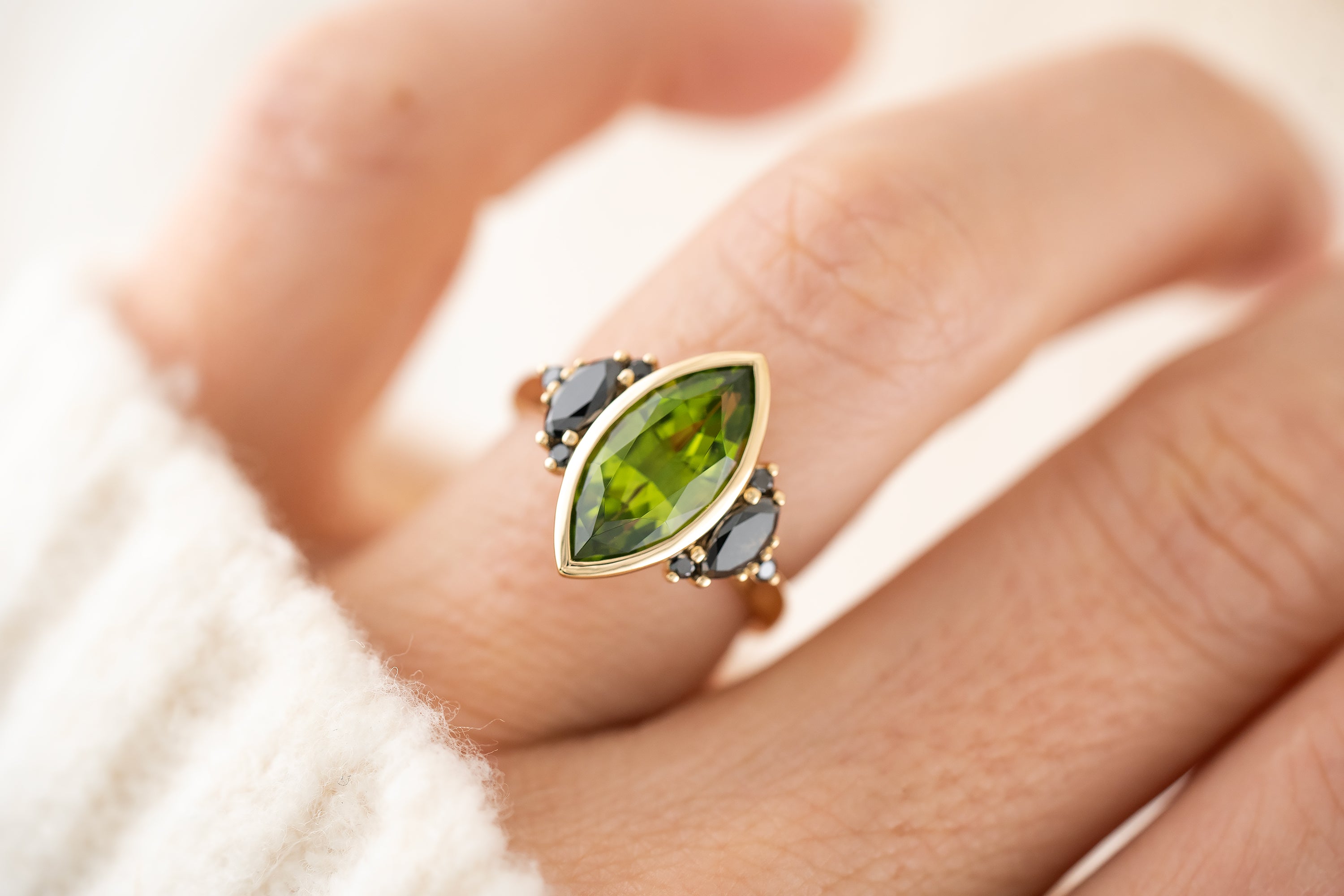 The Maren Ring | 3.15 CT Marquise Peridot - Lavender Creek Gems