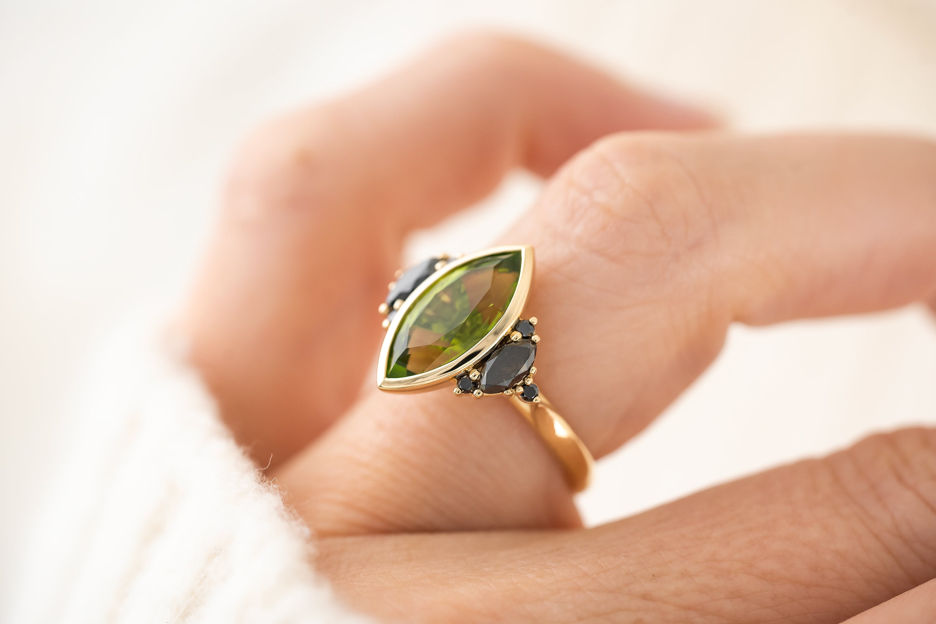 The Maren Ring | 3.15 CT Marquise Peridot - Lavender Creek Gems