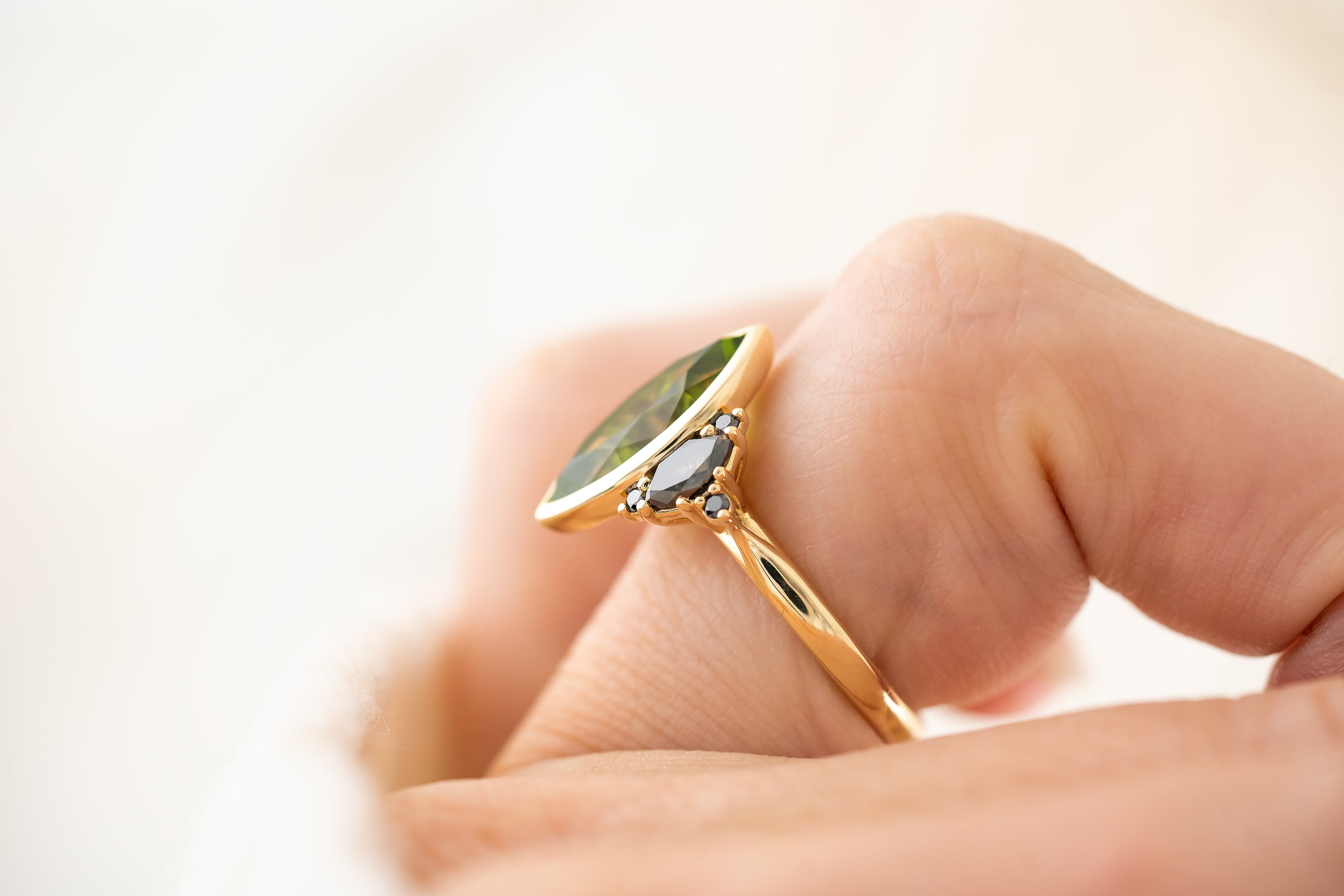 The Maren Ring | 3.15 CT Marquise Peridot - Lavender Creek Gems