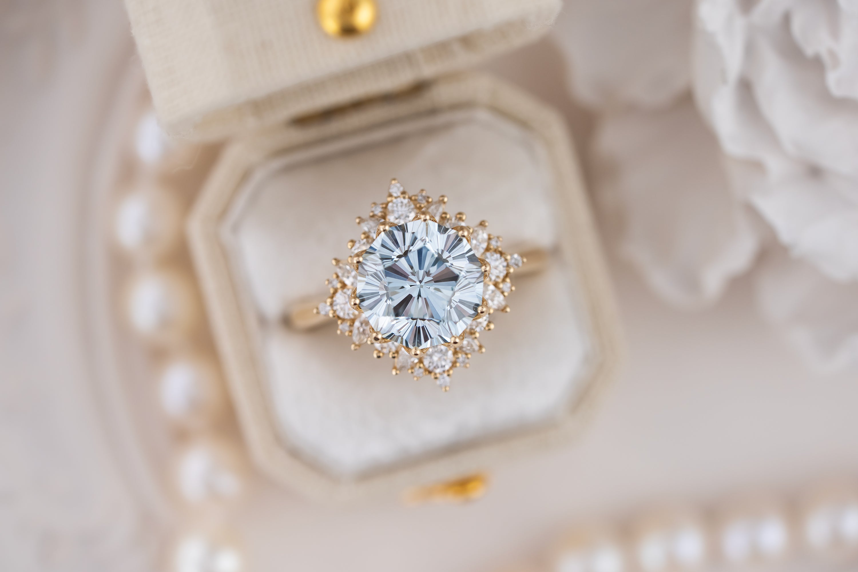 The Violet Ring | 3.32 CT Light Blue Sakura Cut Diamond - Lavender Creek Gems