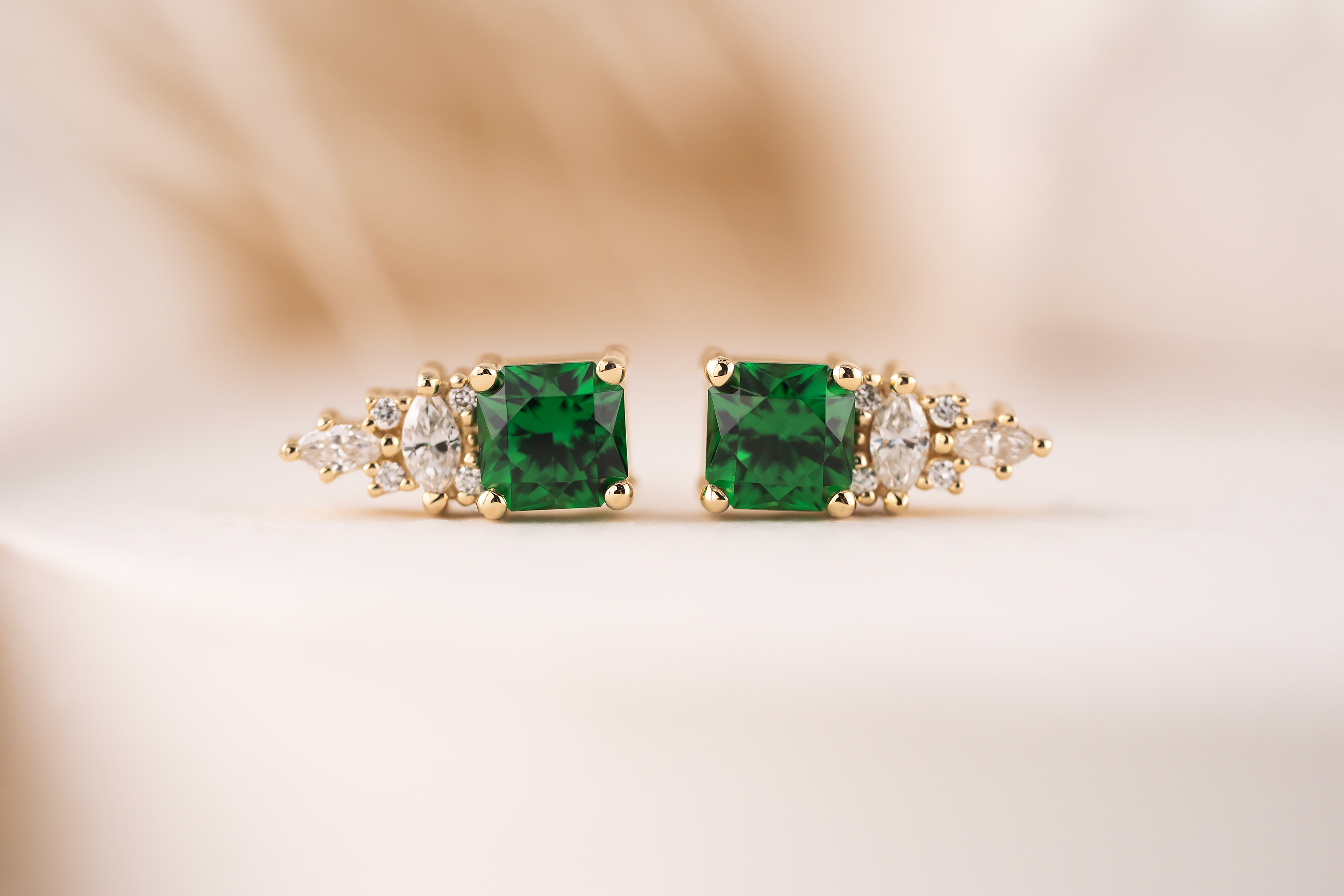 The Maeve Stud Earrings | Radiant Tsavorite Garnet - Lavender Creek Gems