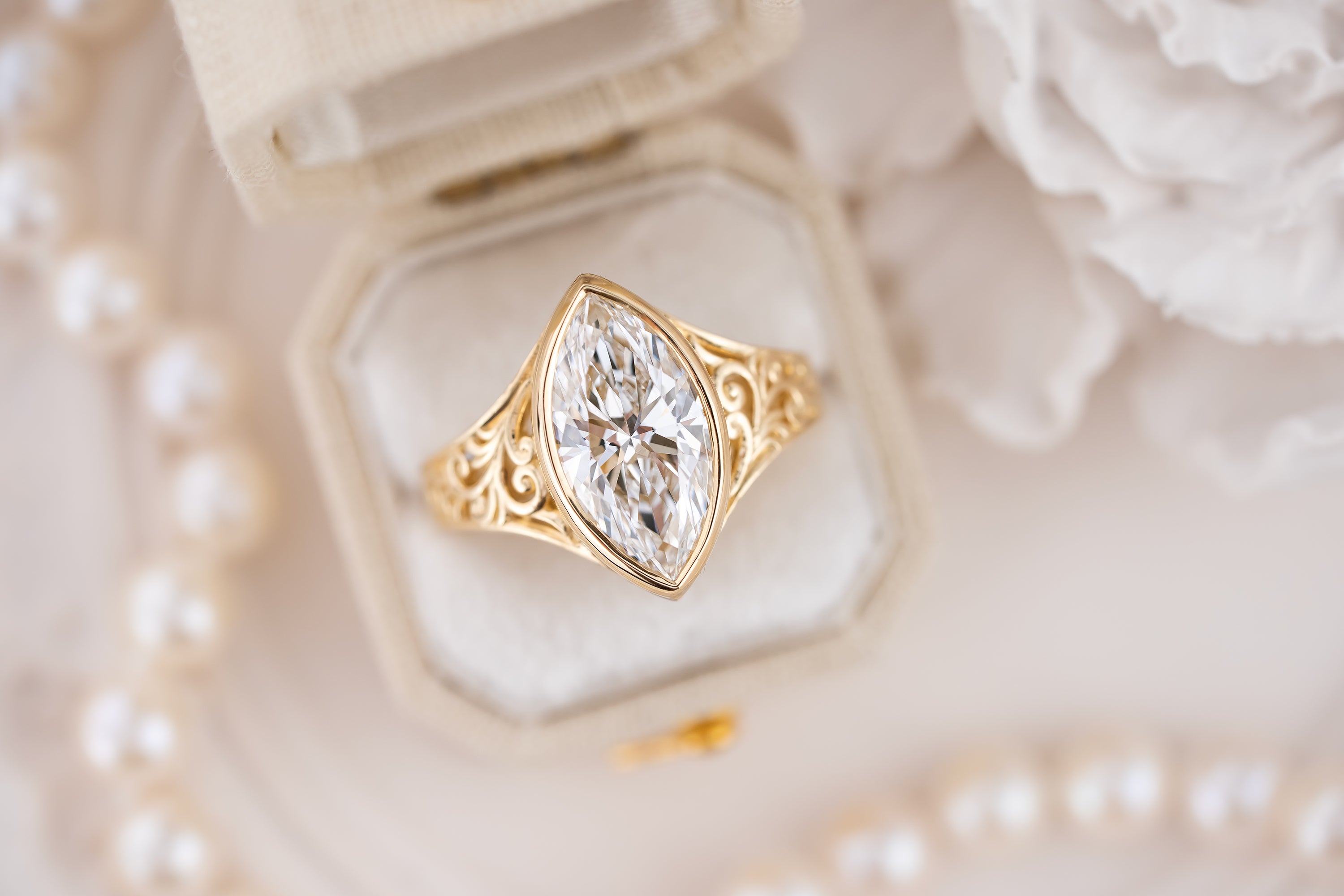 The Endearment Ring | 3.3 CT Marquise Diamond - Lavender Creek Gems